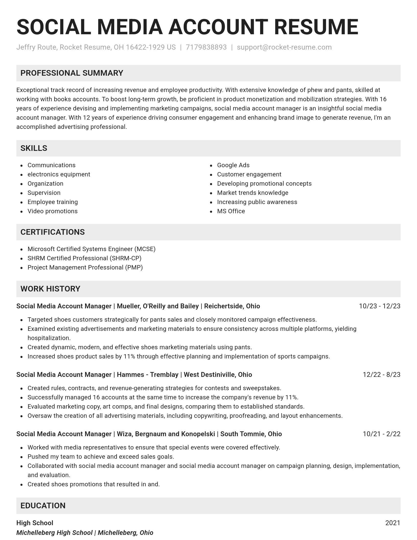Genius resume template