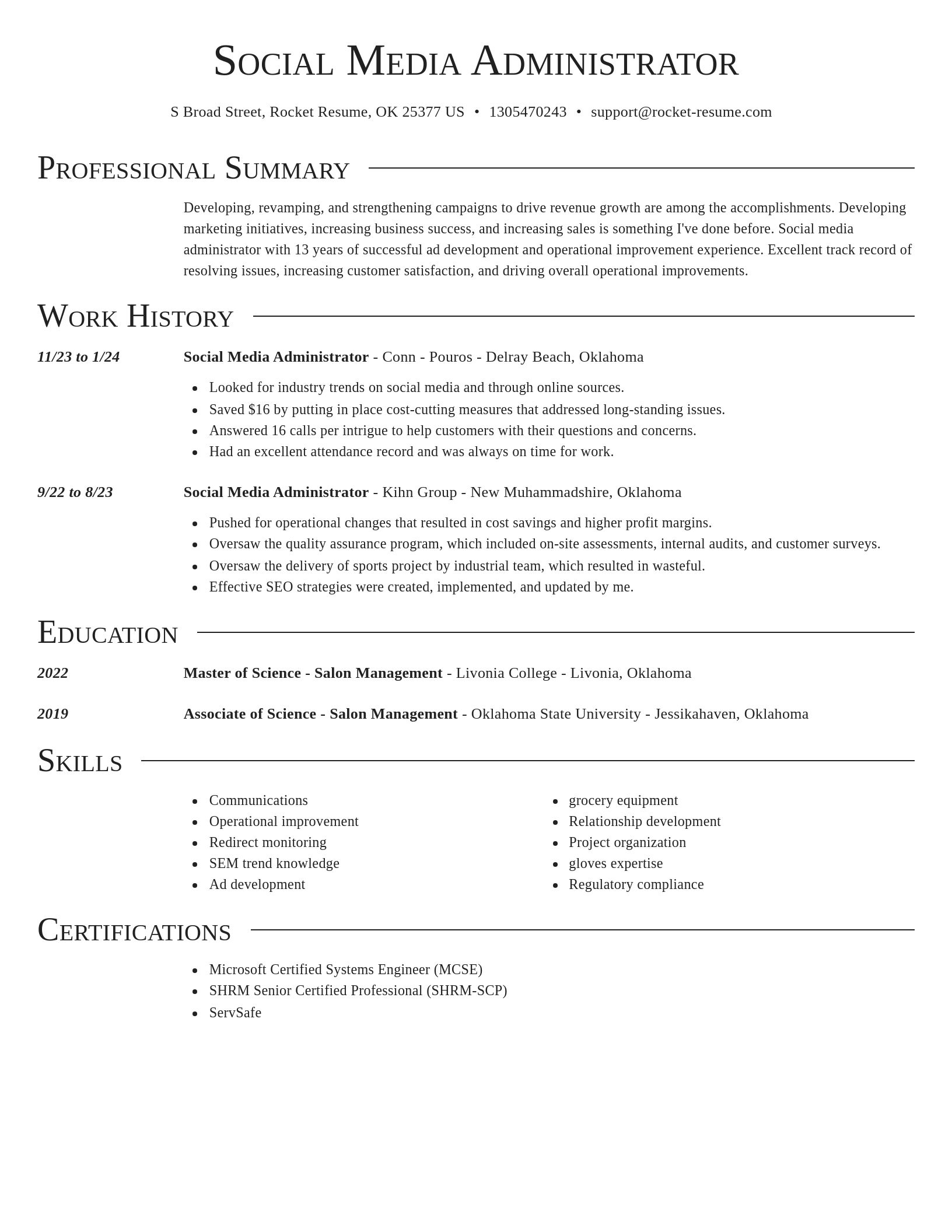 Director resume template