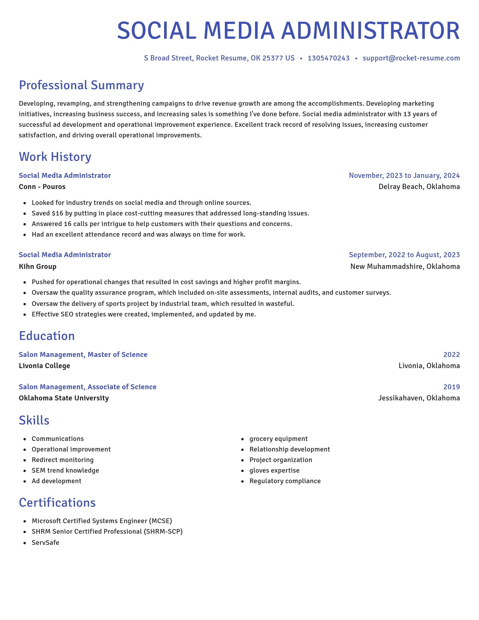 Novel resume template