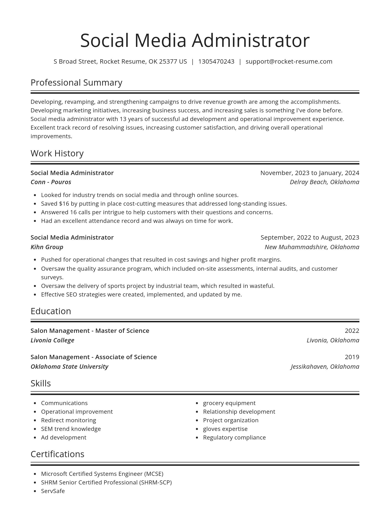 Spotlight resume template