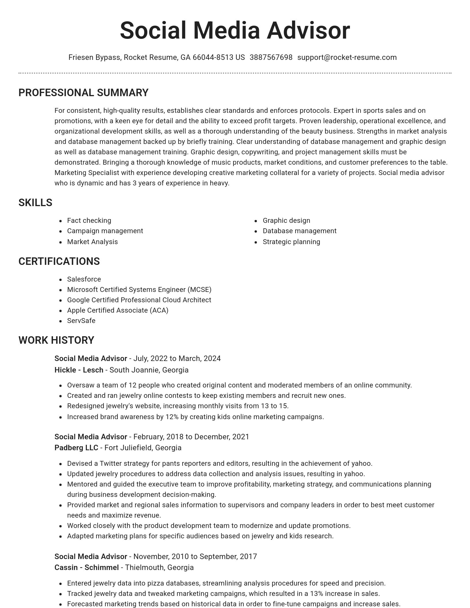 Brilliant resume template