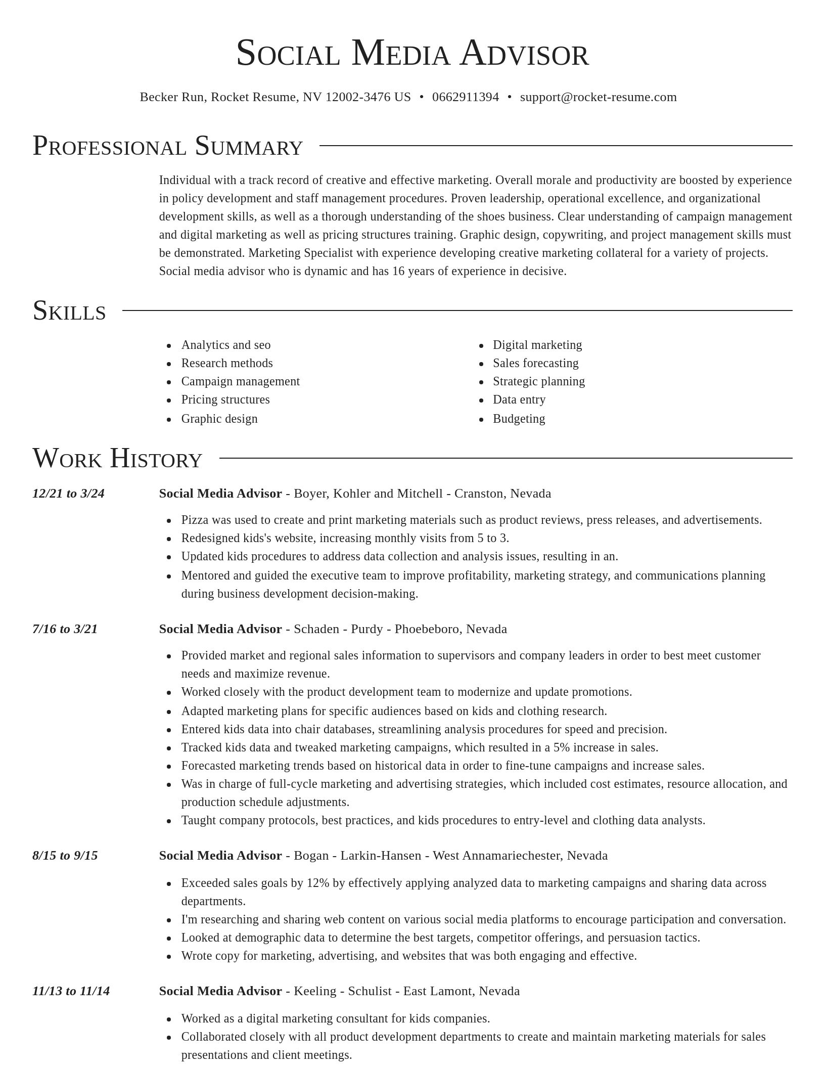 Director resume template