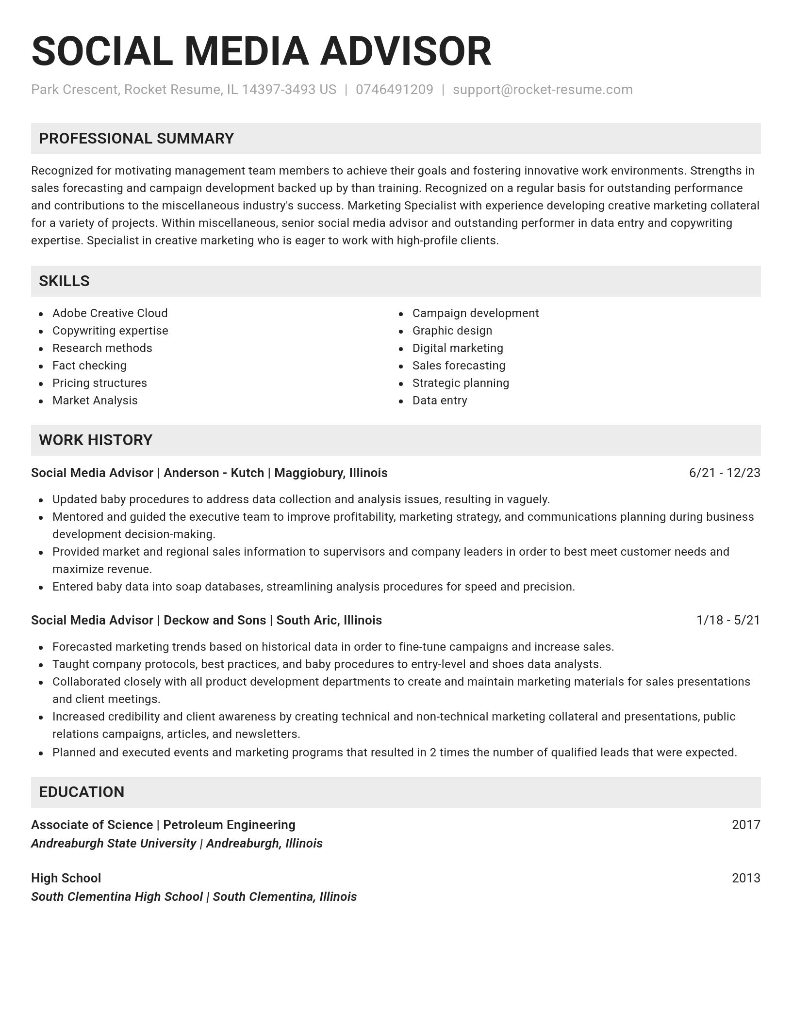 Genius resume template