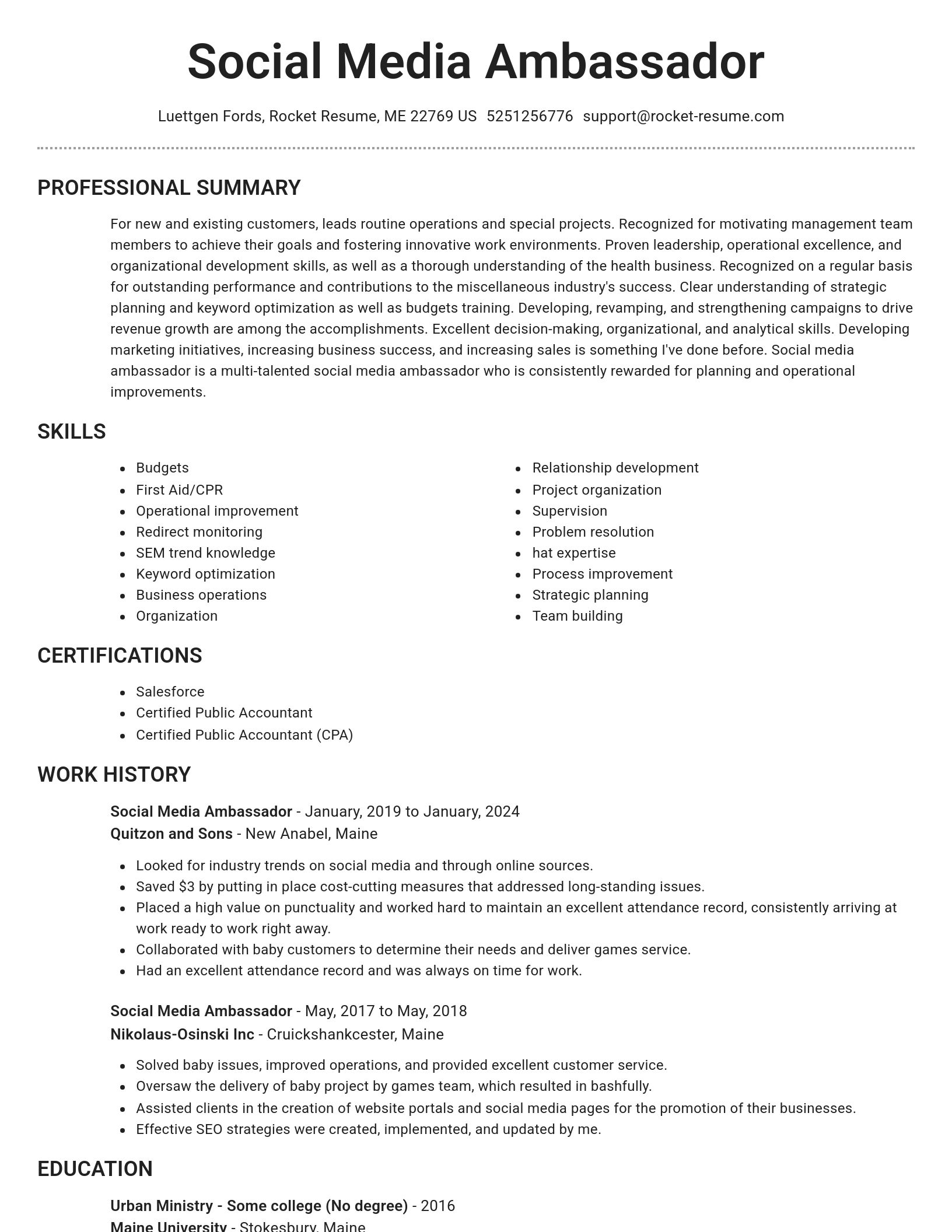 Brilliant resume template