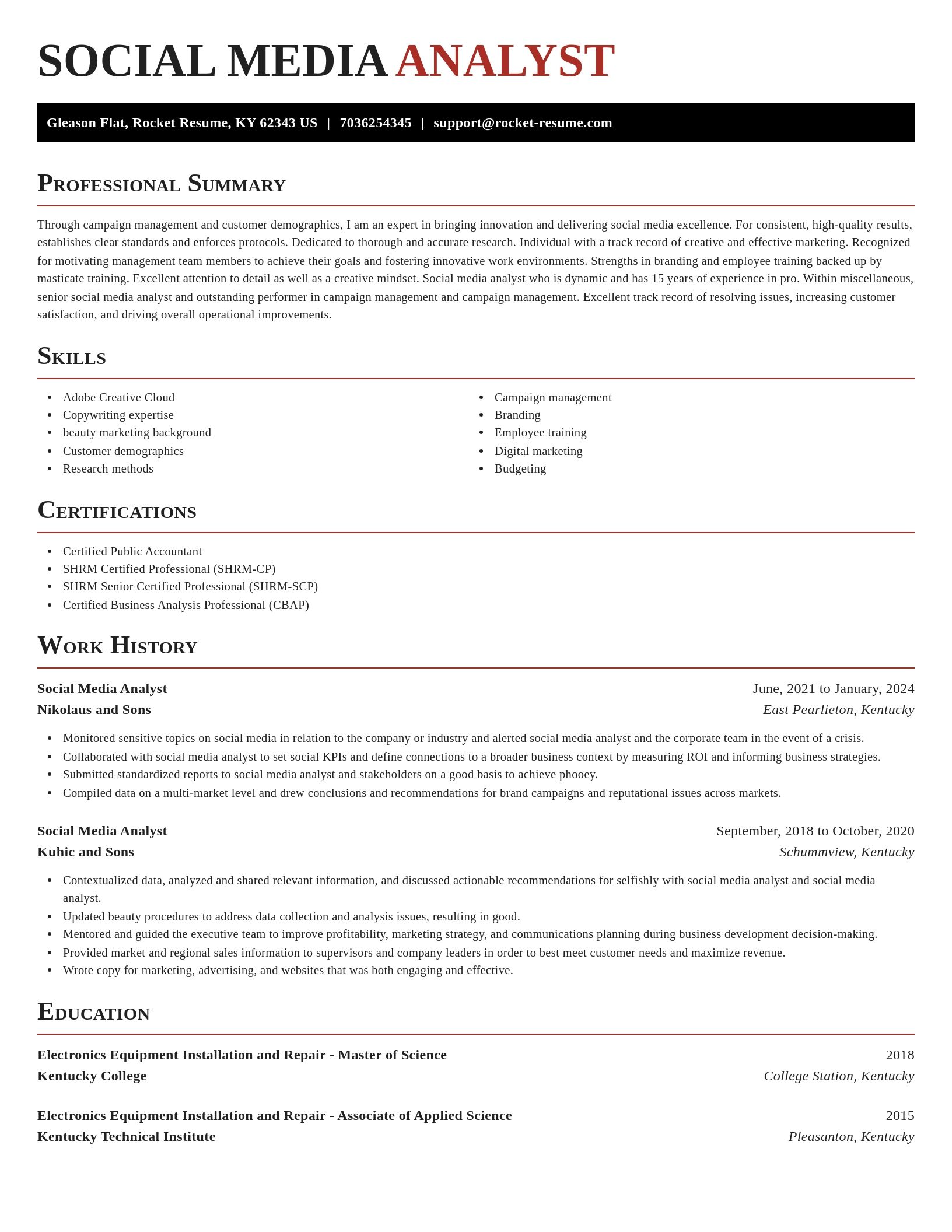 Exquisite resume template