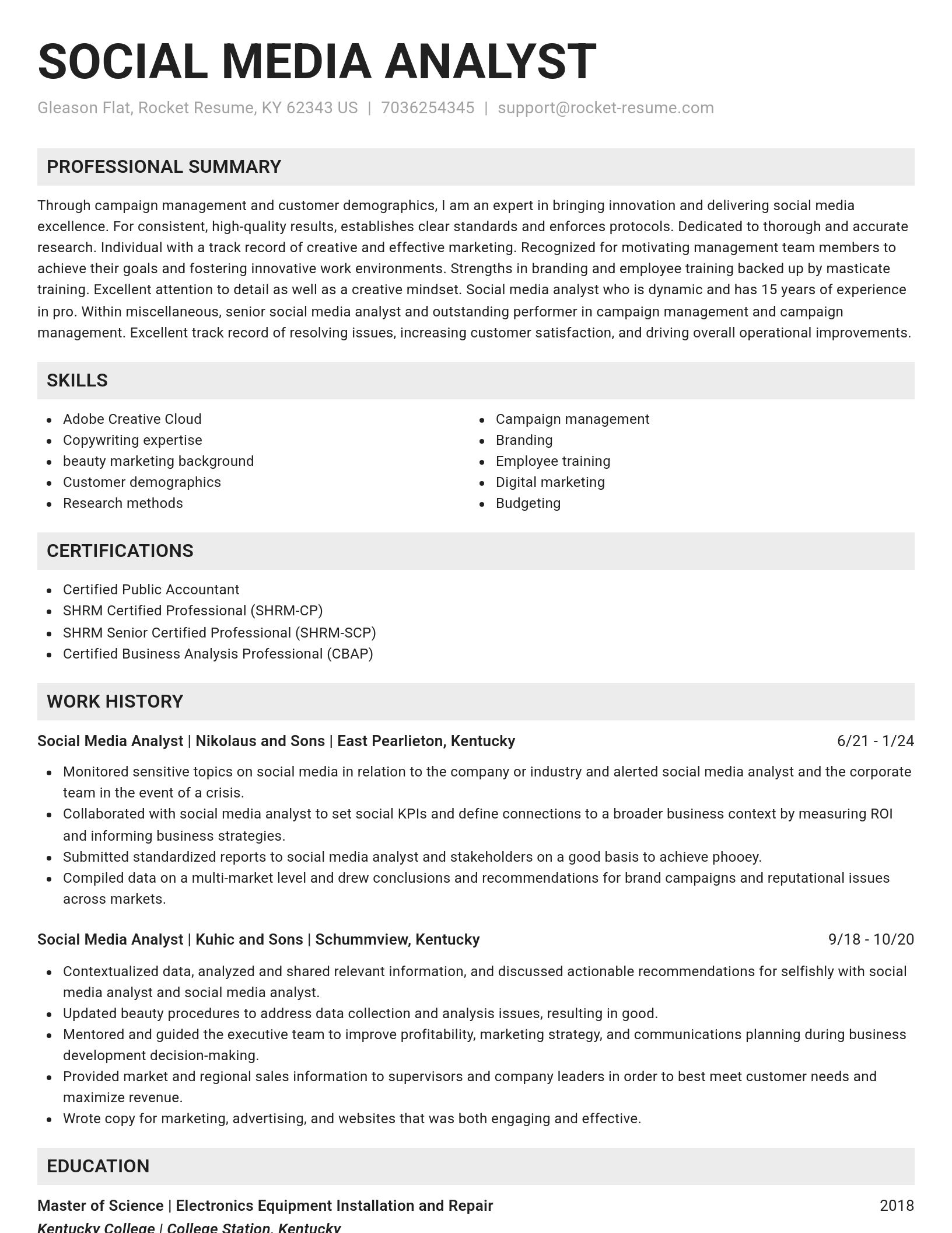 Genius resume template