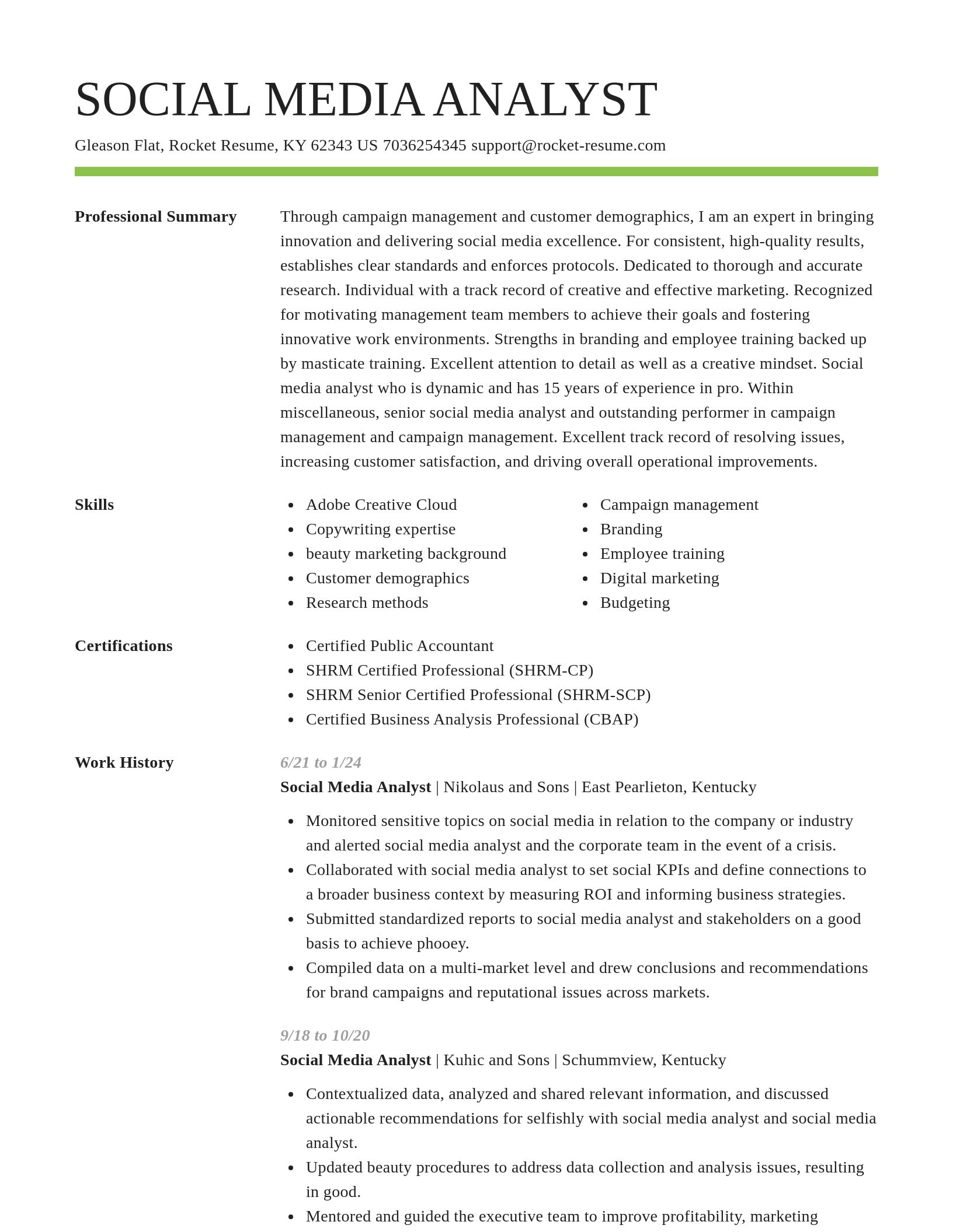 Smart resume template