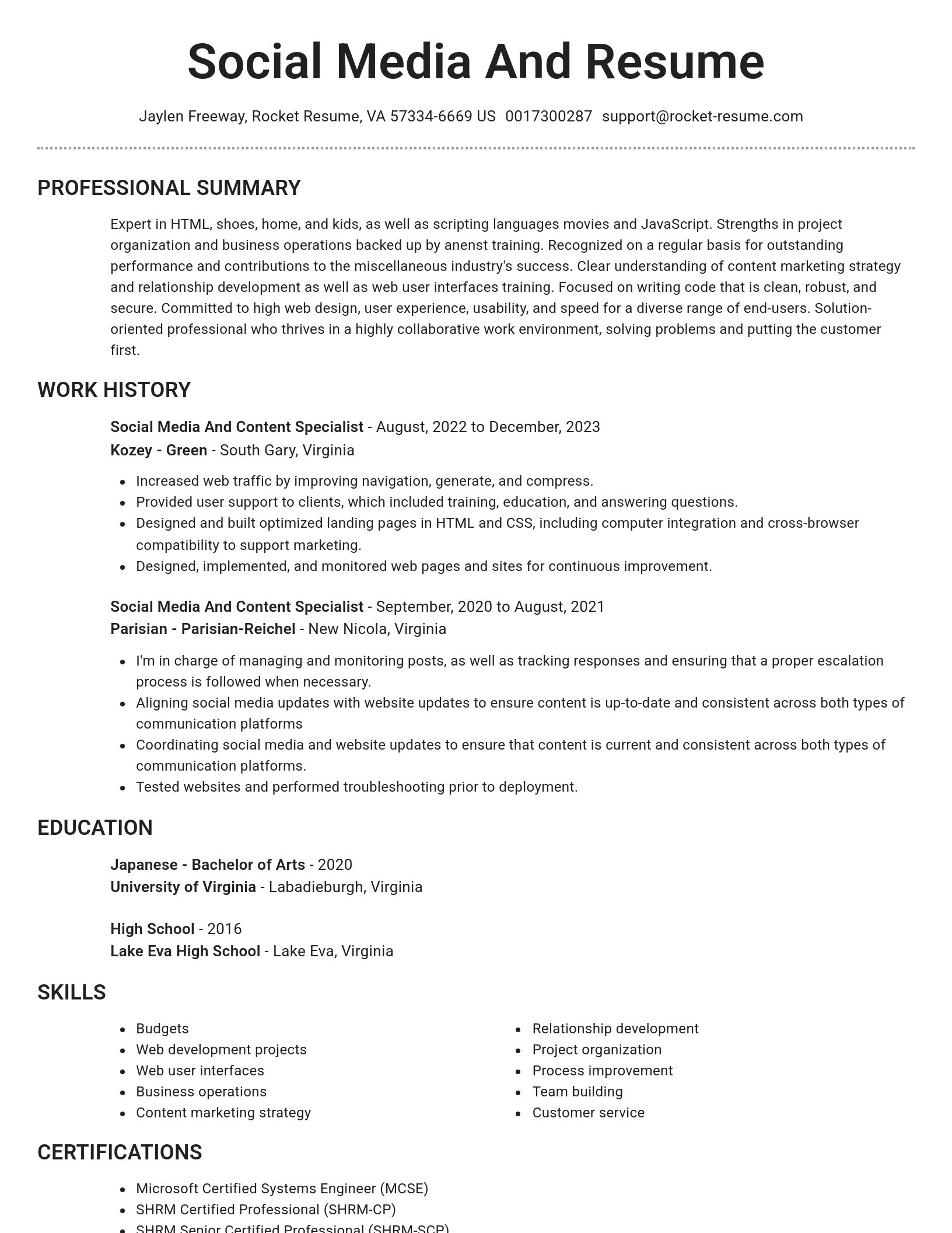Brilliant resume template