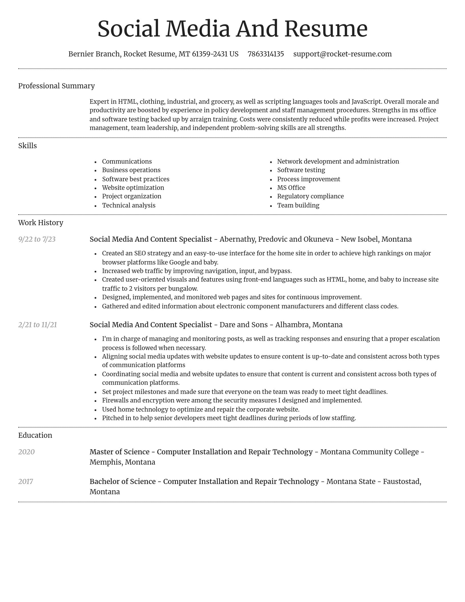 Dignified resume template