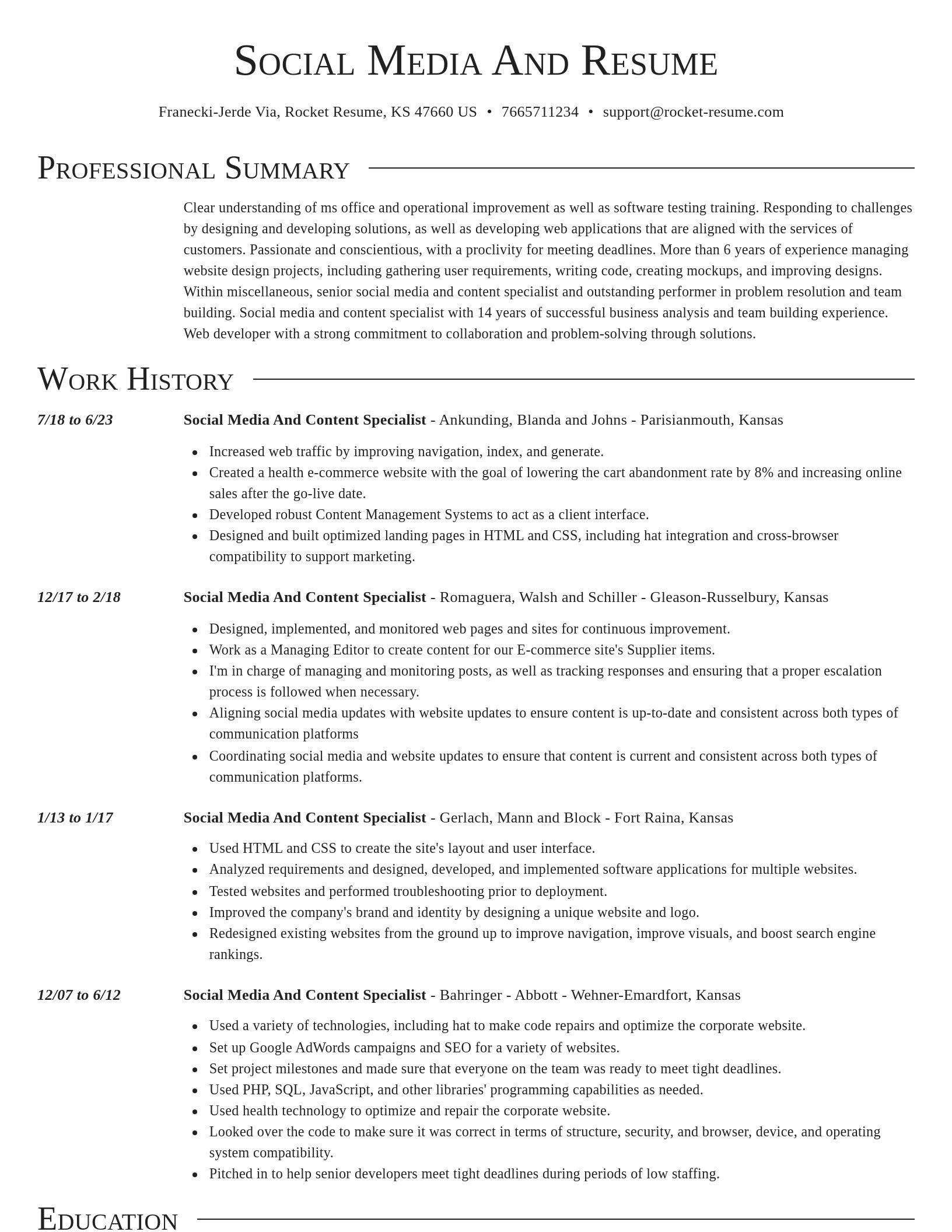Director resume template