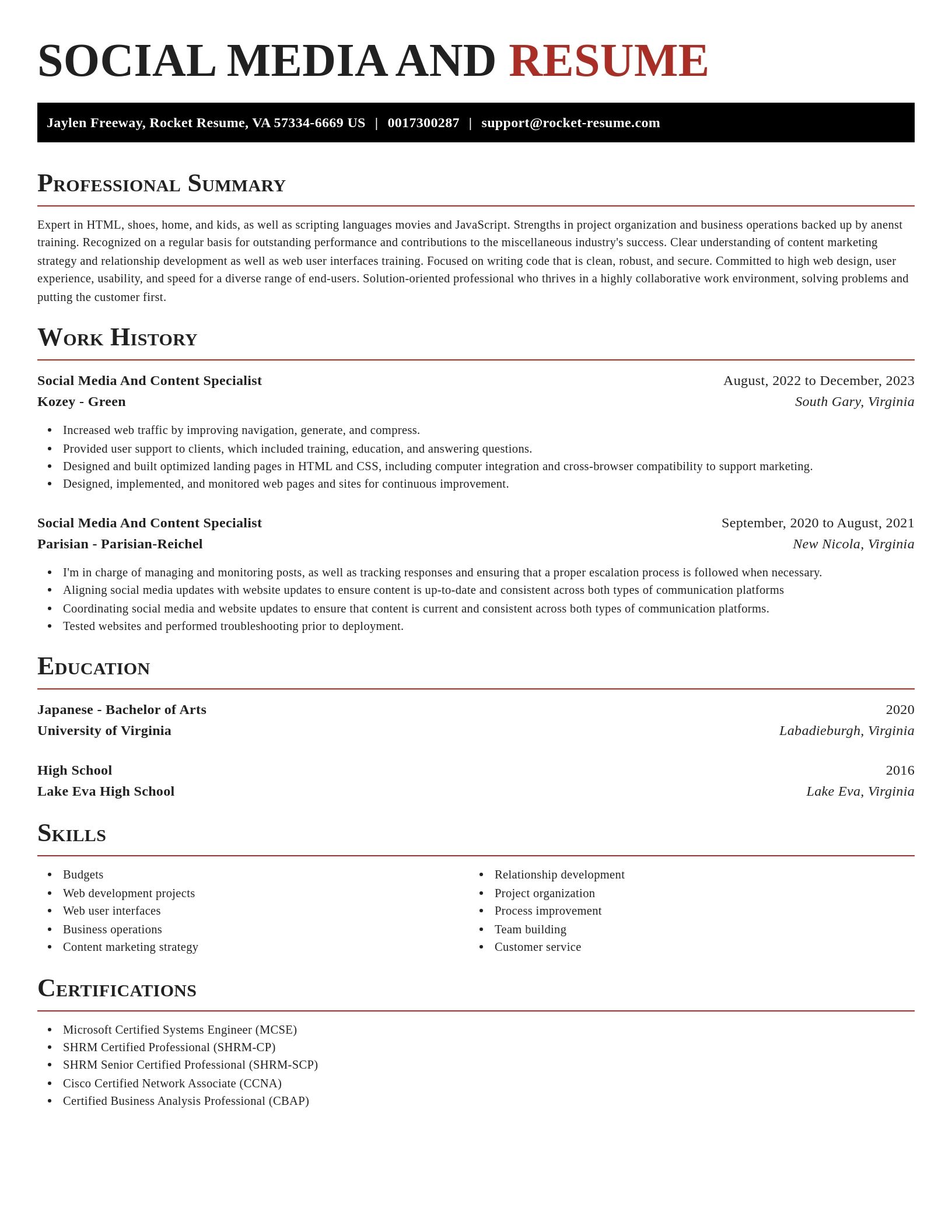 Exquisite resume template