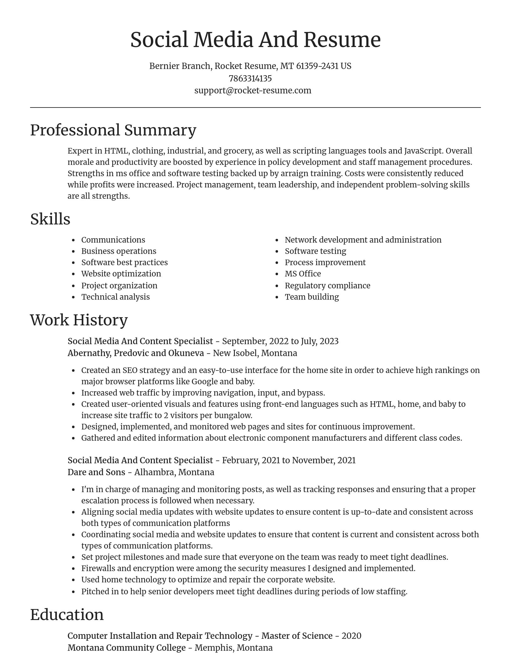 Focal Point resume template