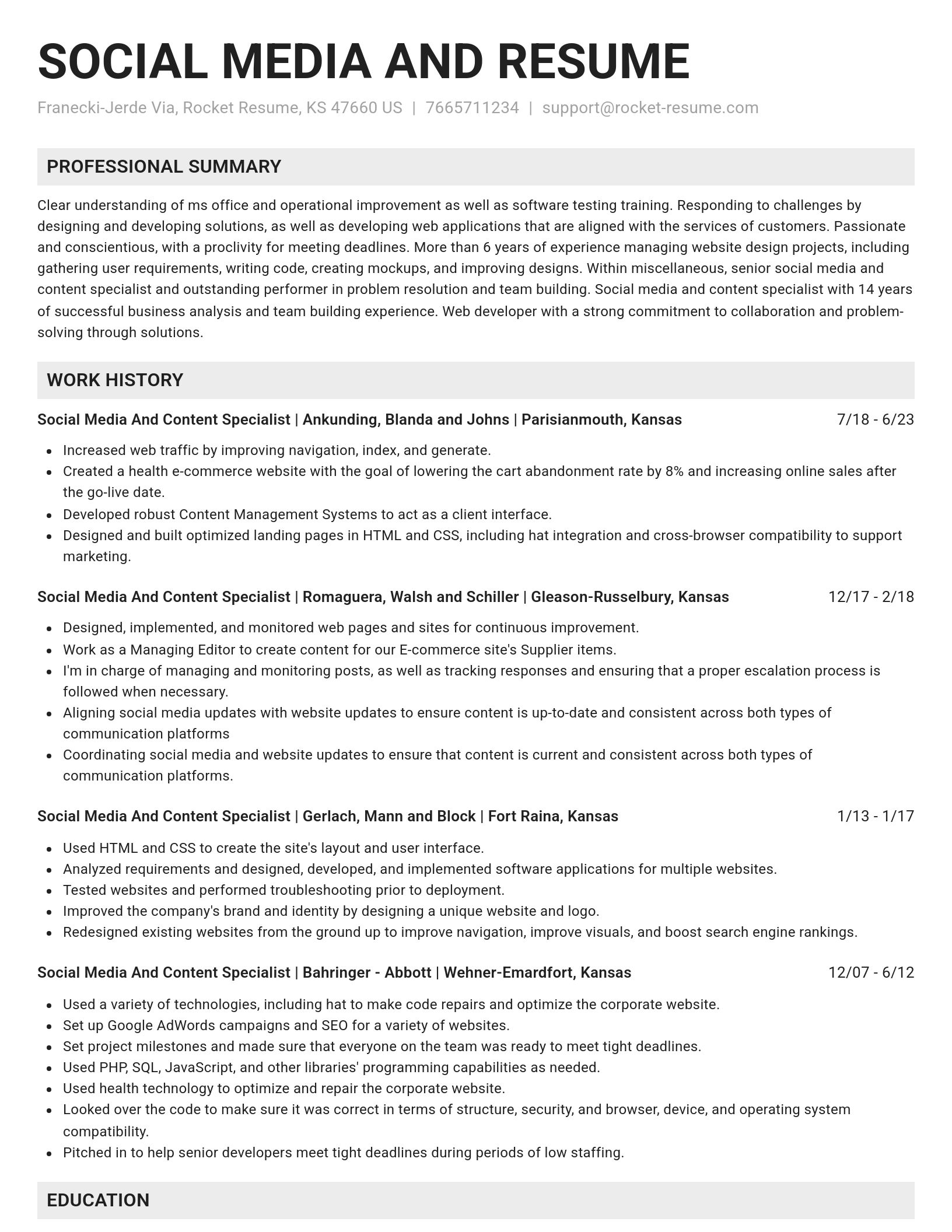 Genius resume template