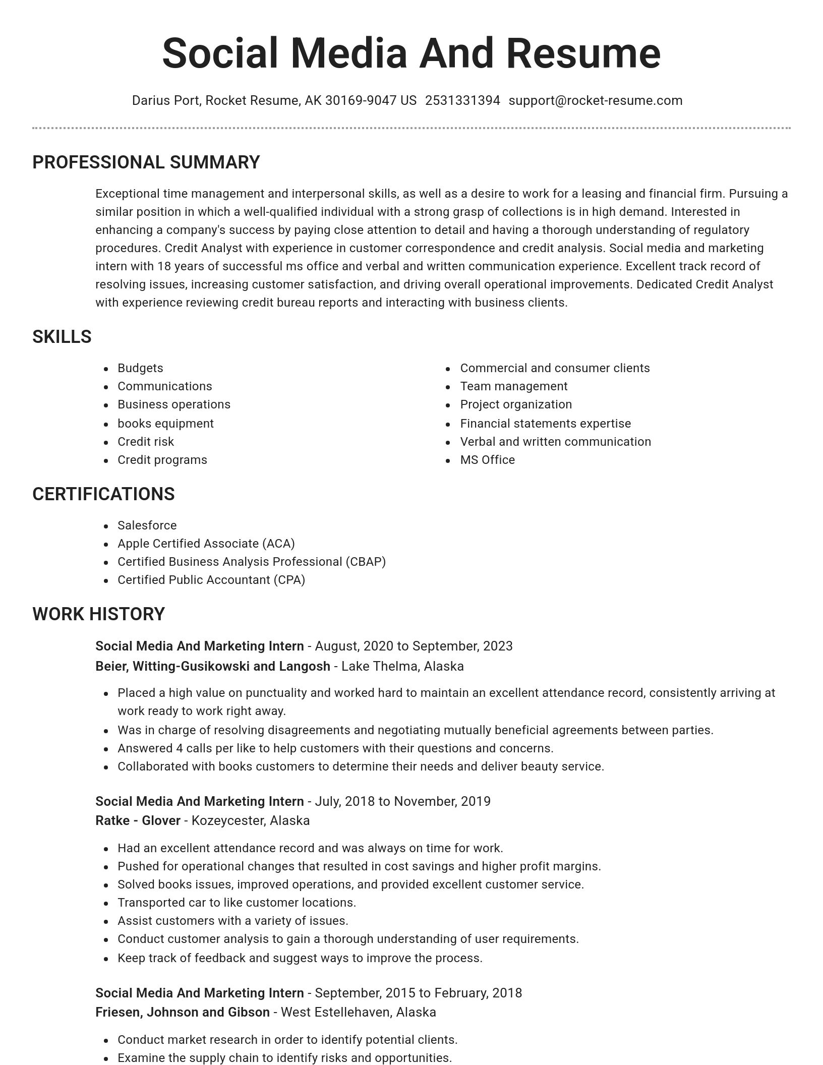Brilliant resume template