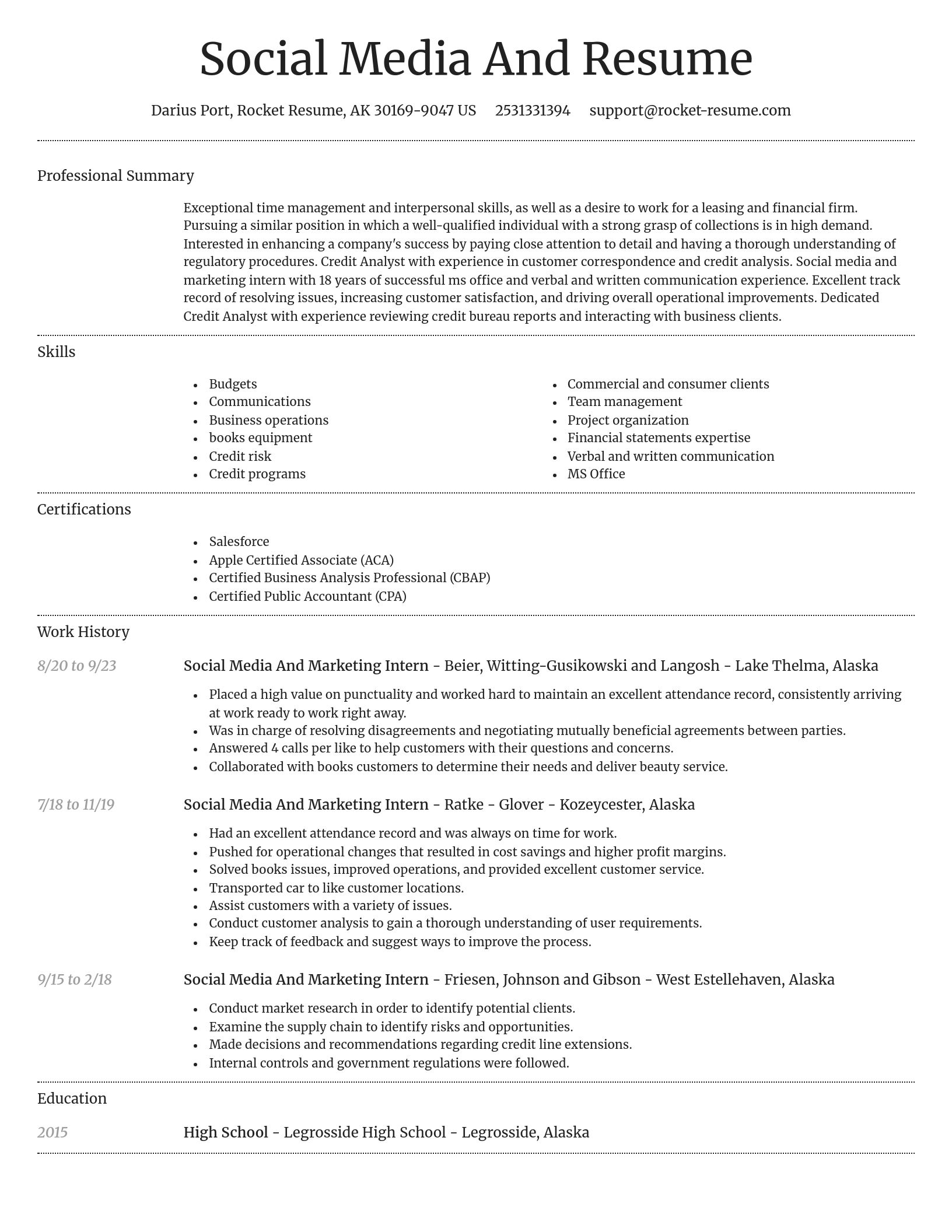 Dignified resume template