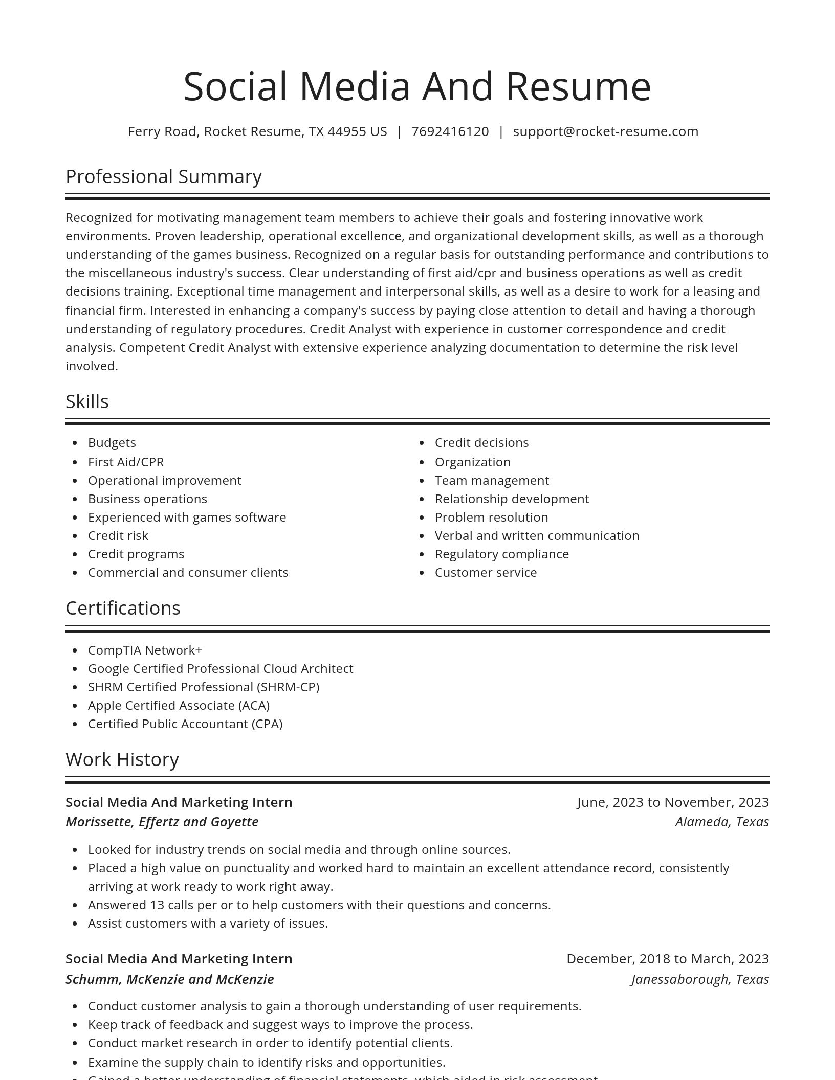 Spotlight resume template
