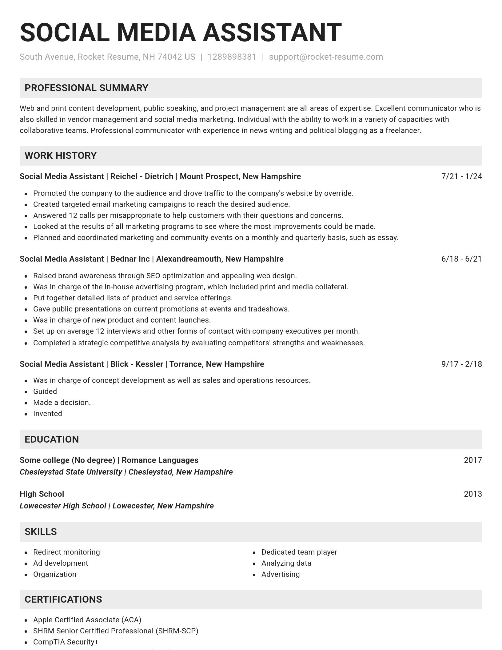 Genius resume template