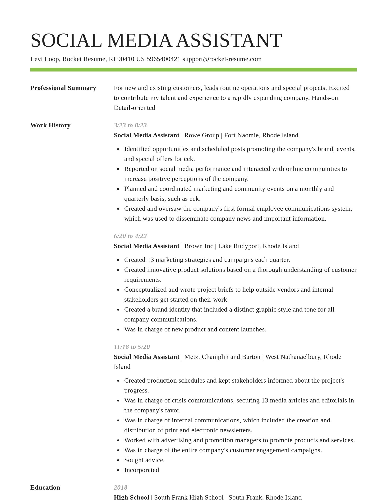Smart resume template