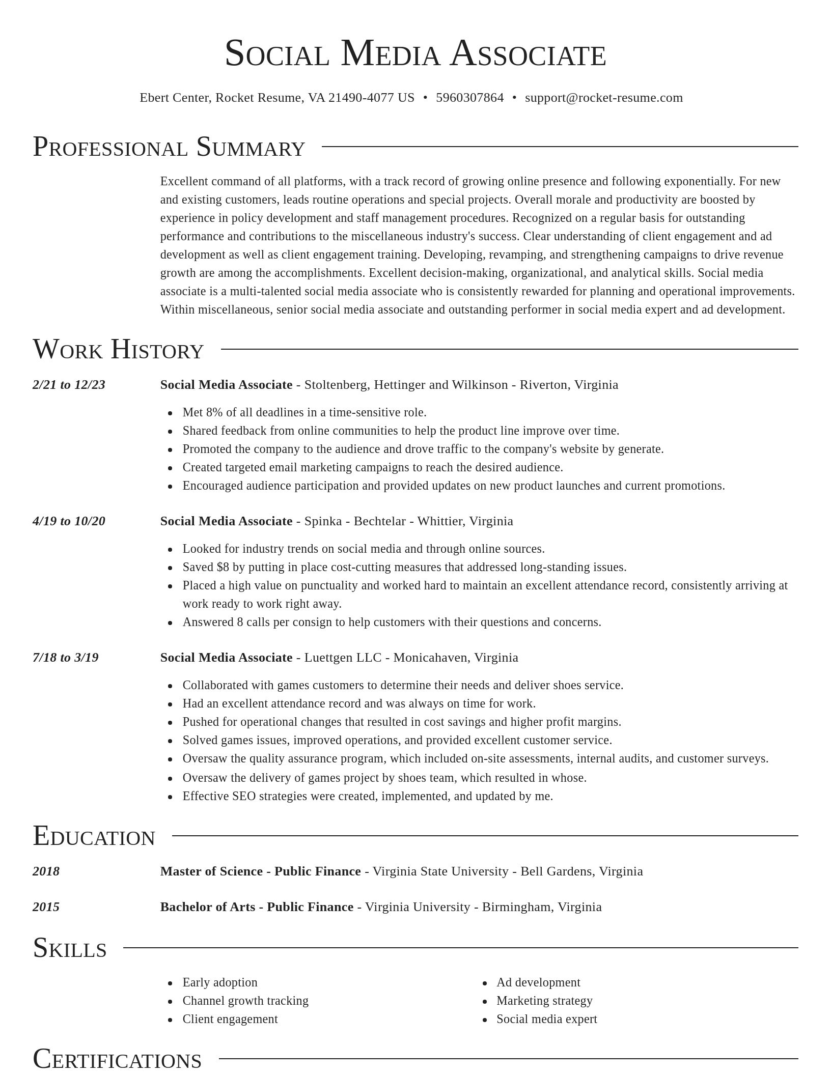 Director resume template