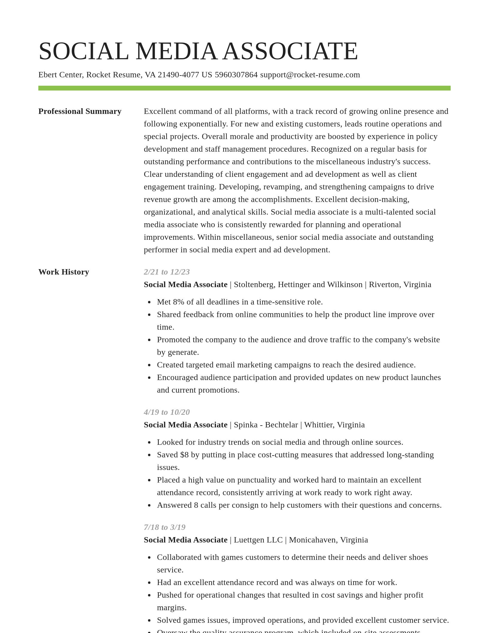 Smart resume template