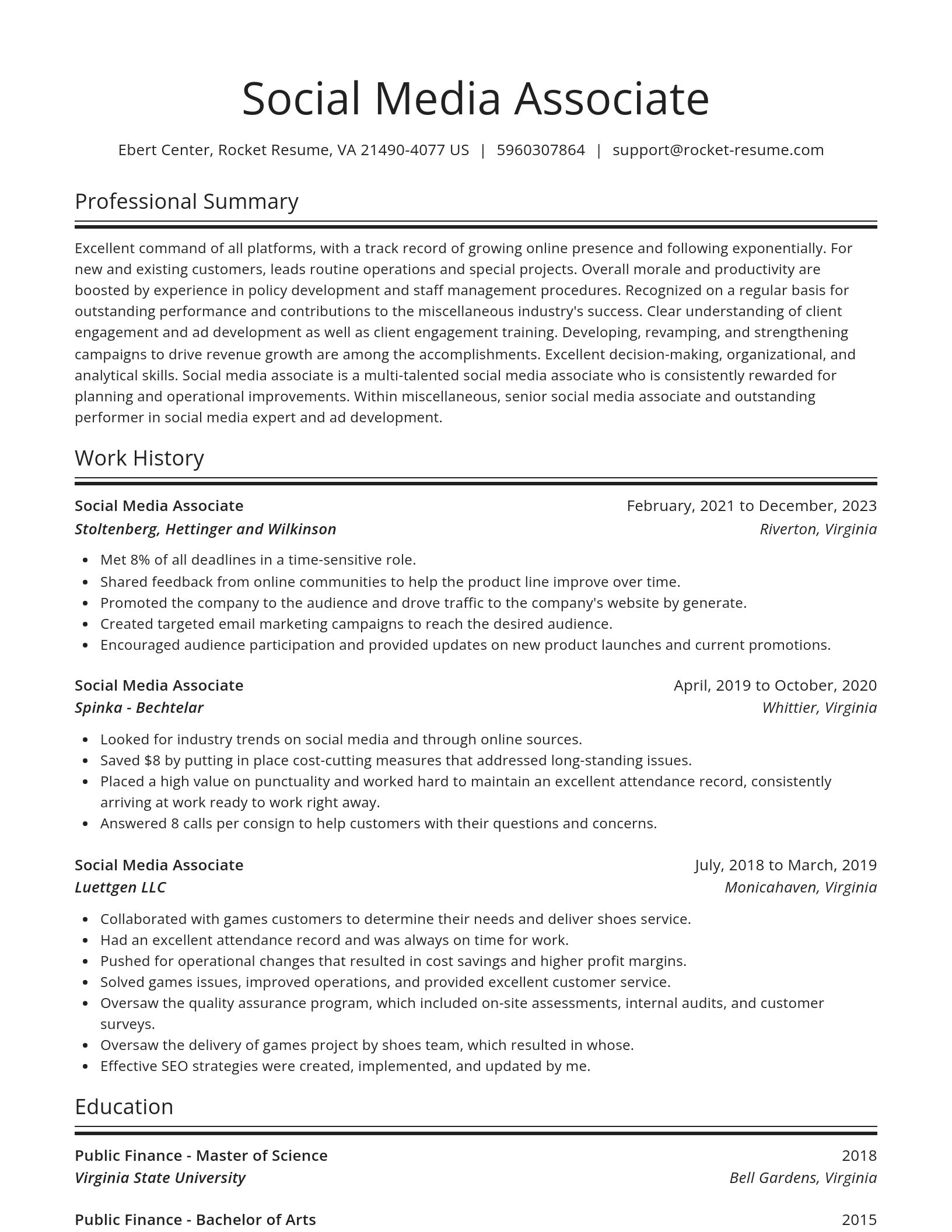 Spotlight resume template