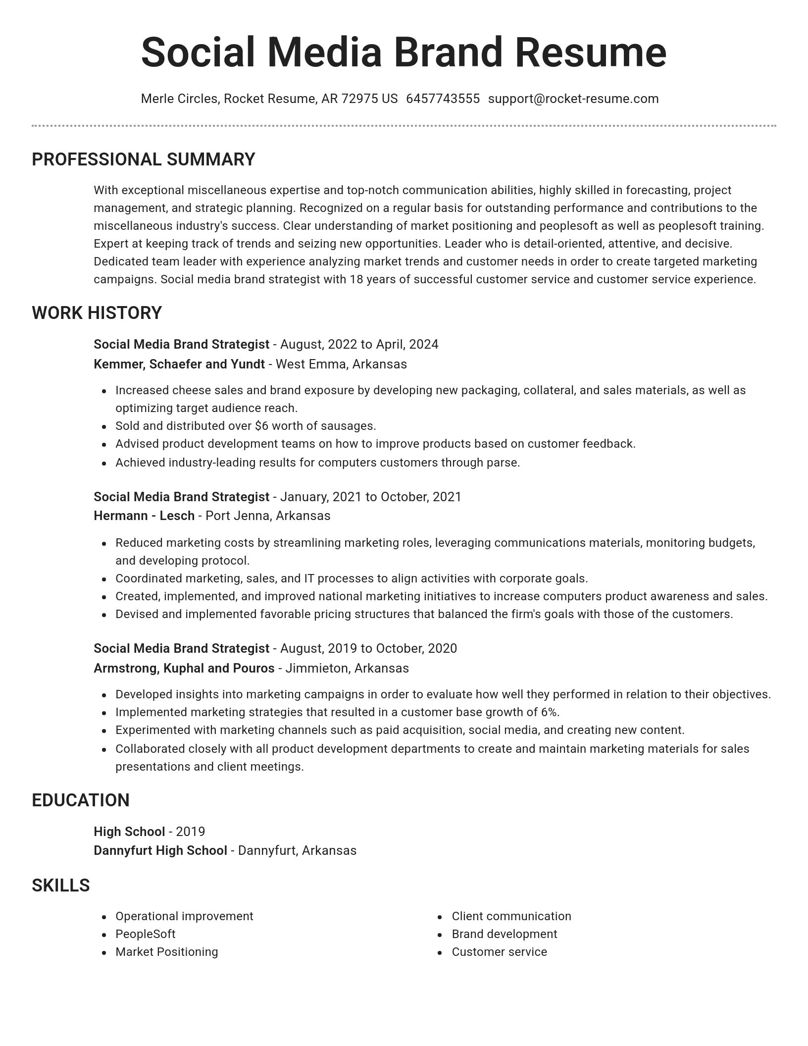 Brilliant resume template