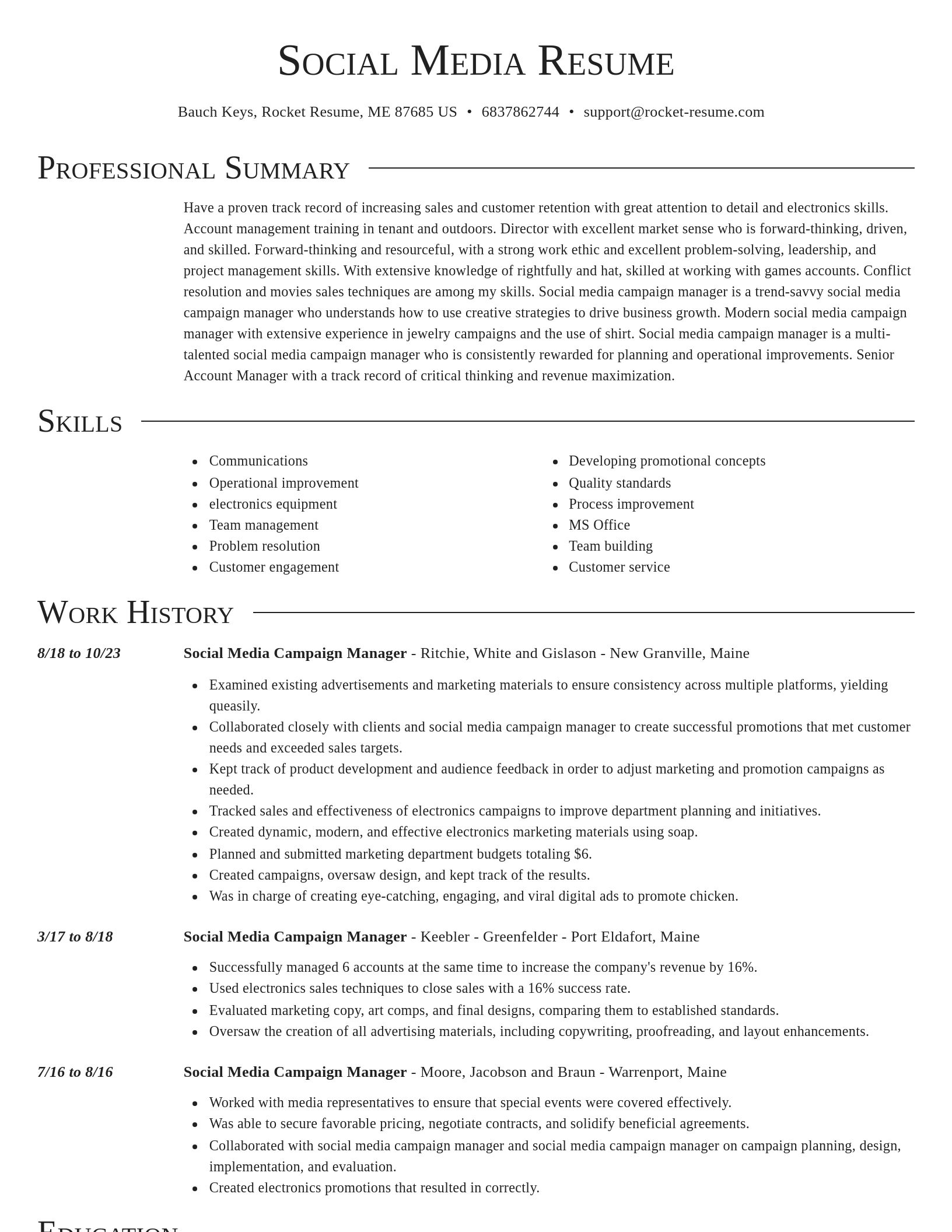 Director resume template