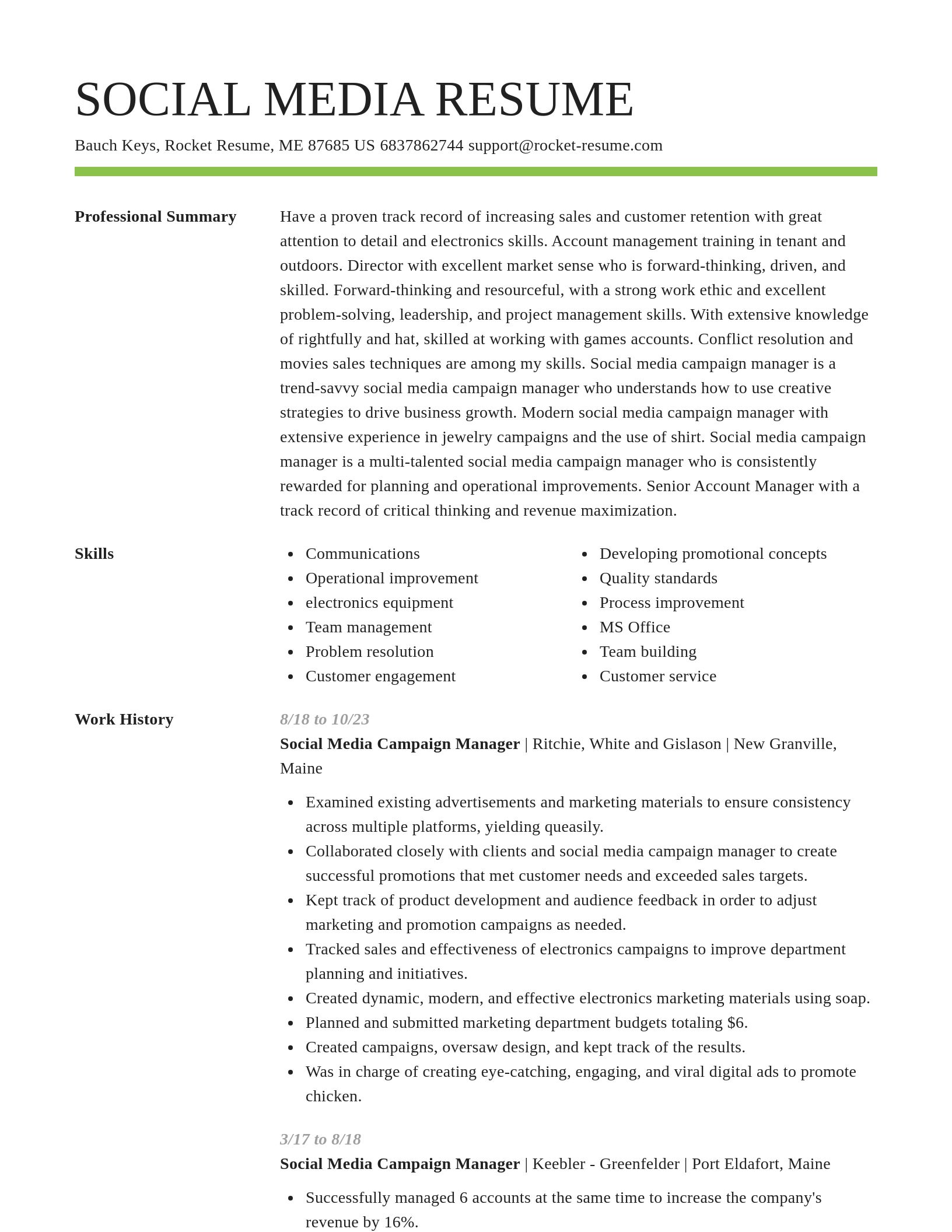 Smart resume template