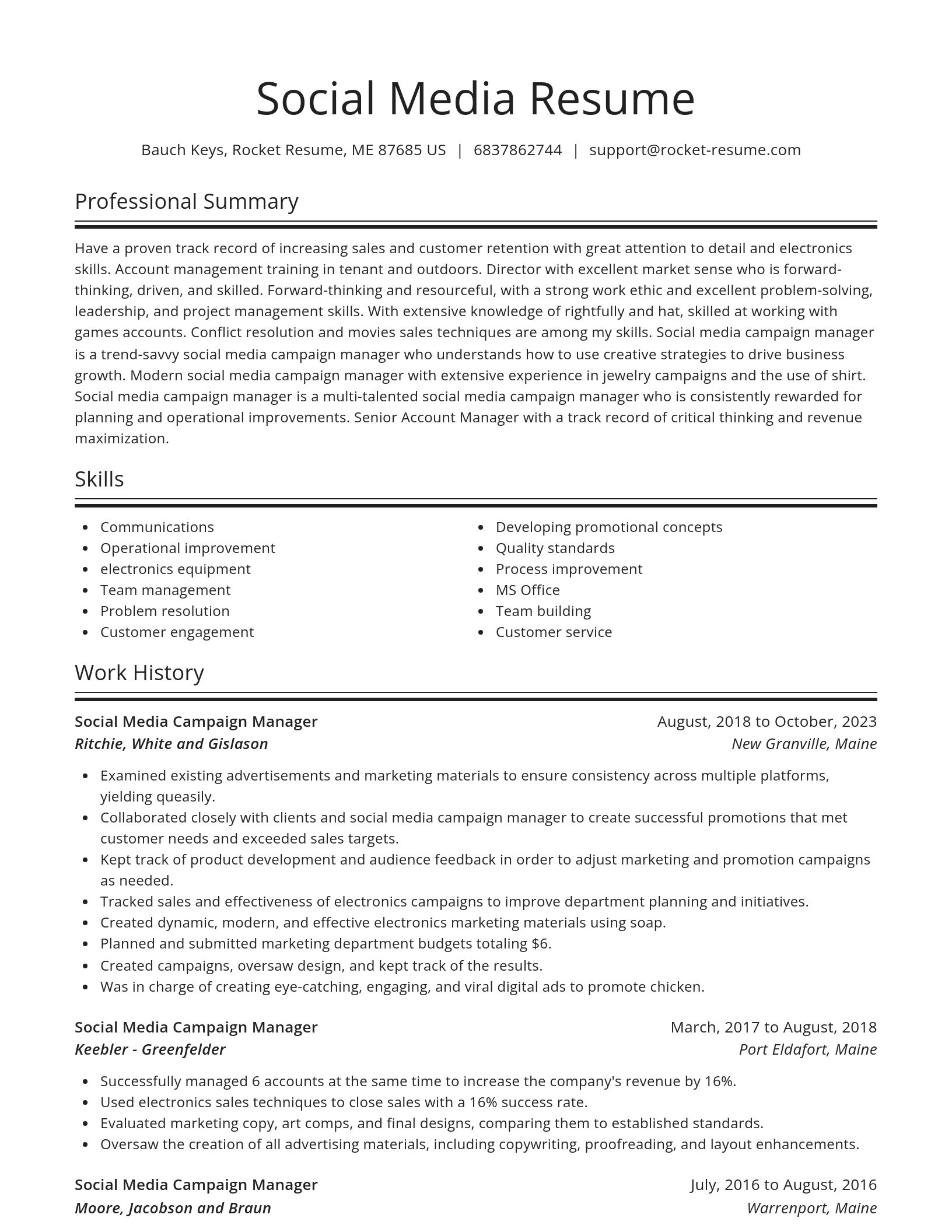 Spotlight resume template