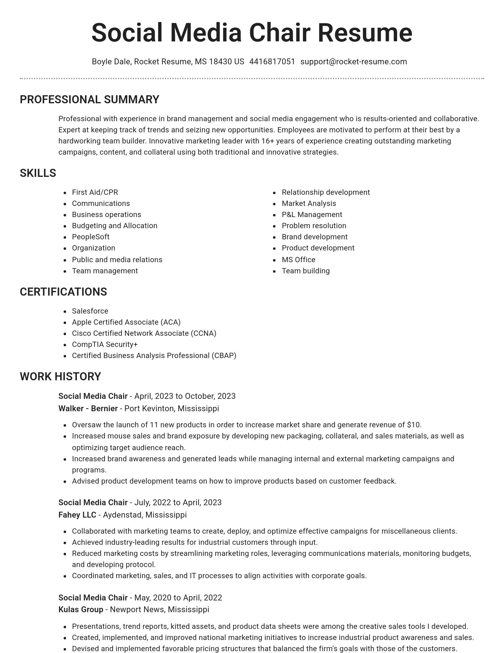 Brilliant resume template