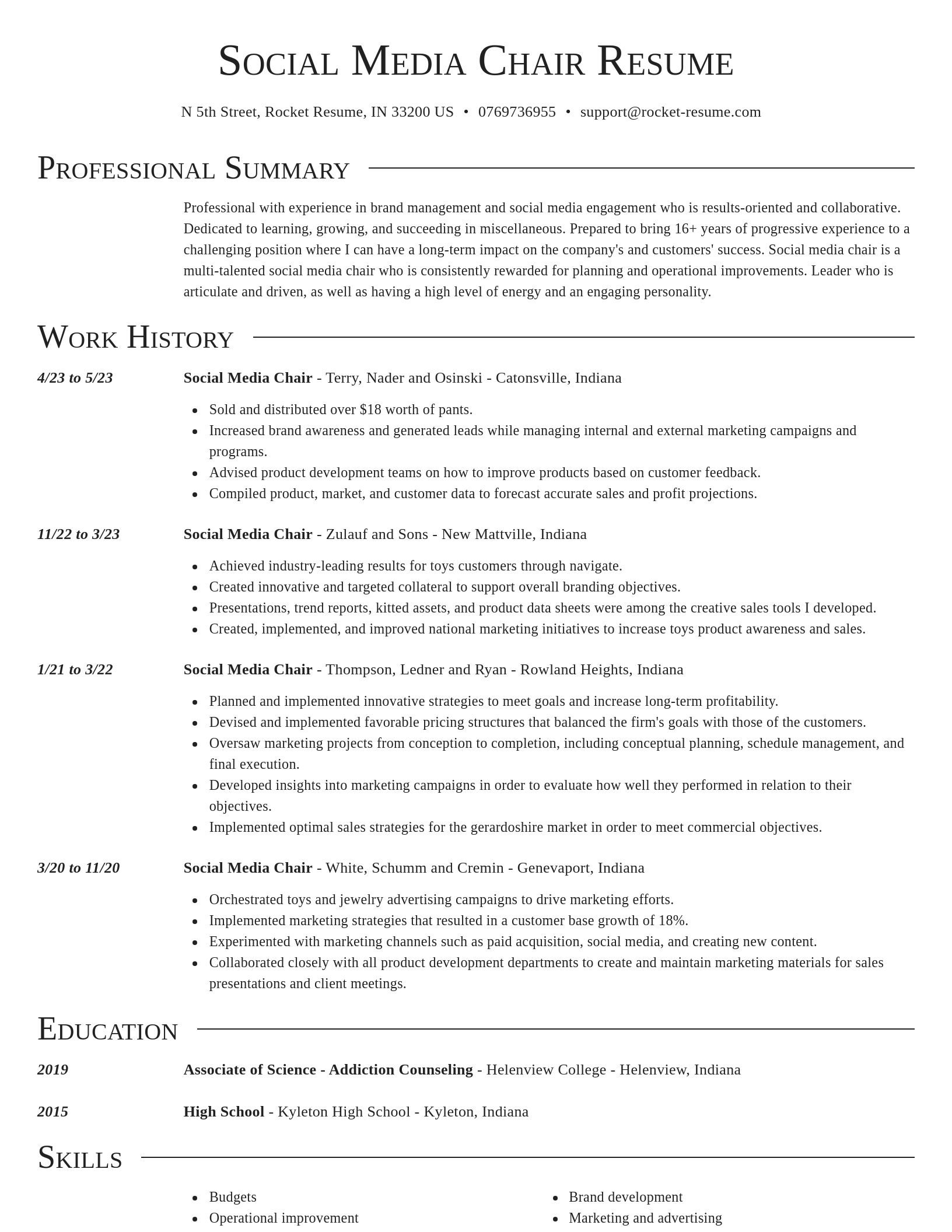Director resume template