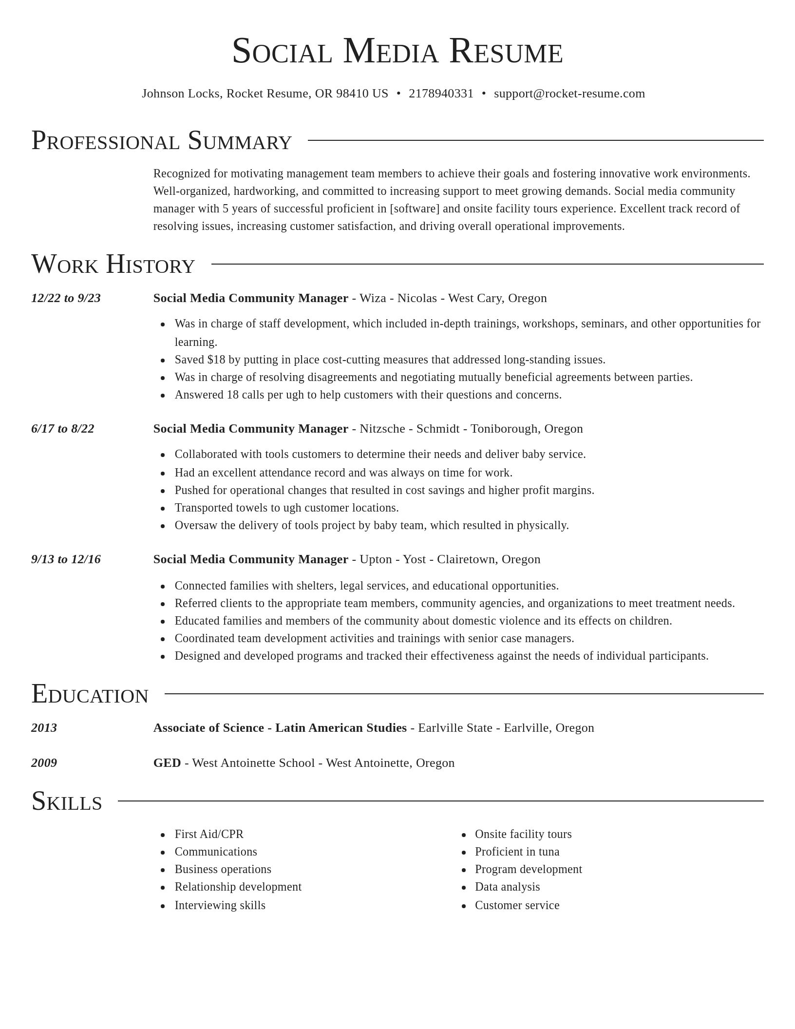 Director resume template