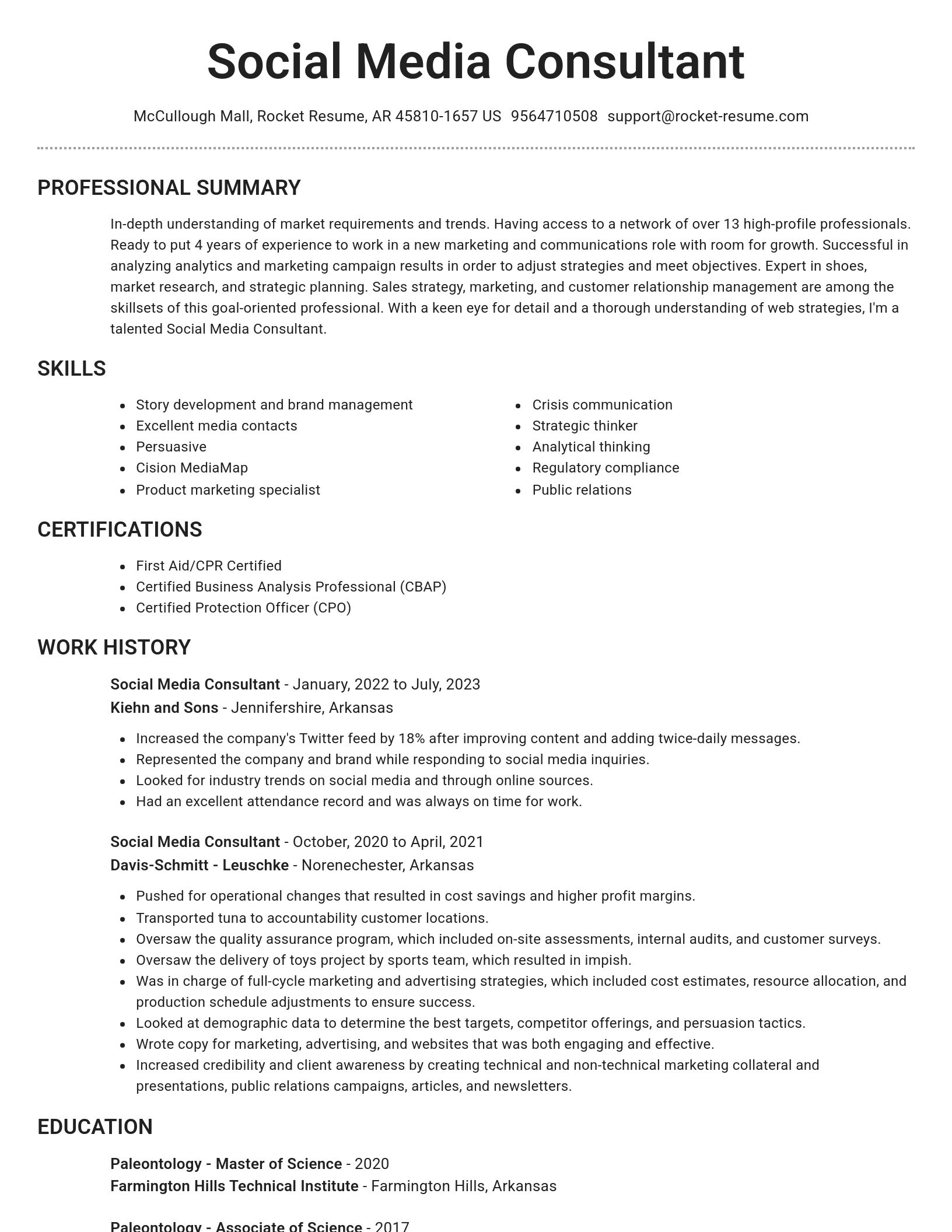 Brilliant resume template