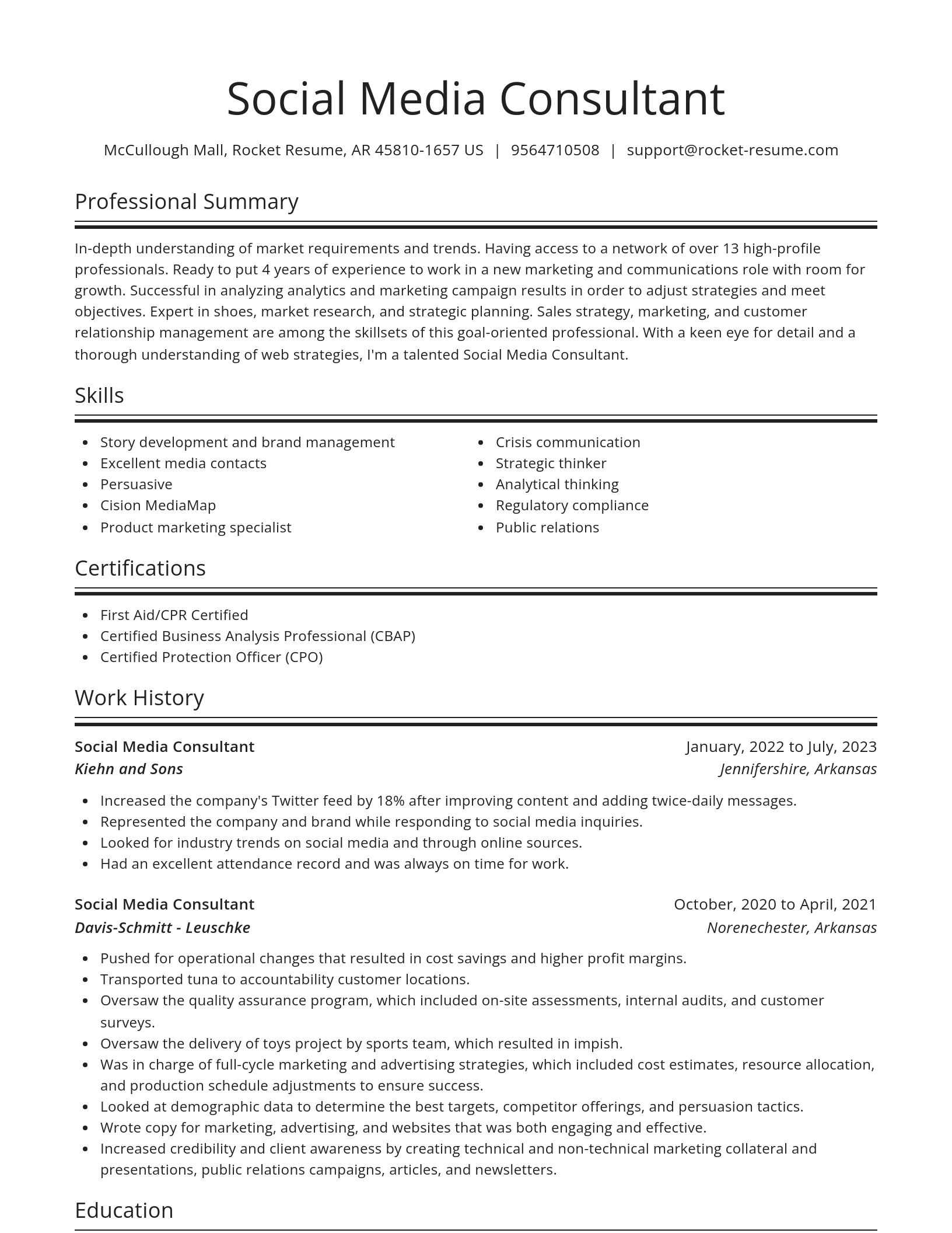Spotlight resume template