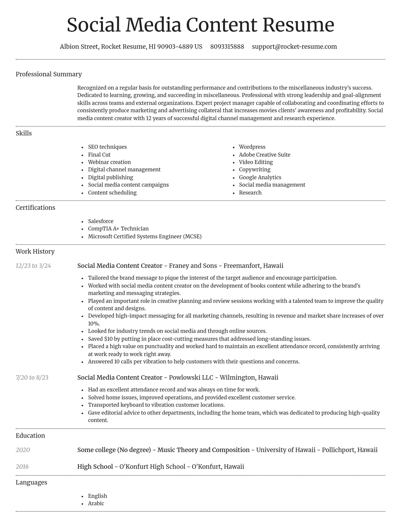 Dignified resume template
