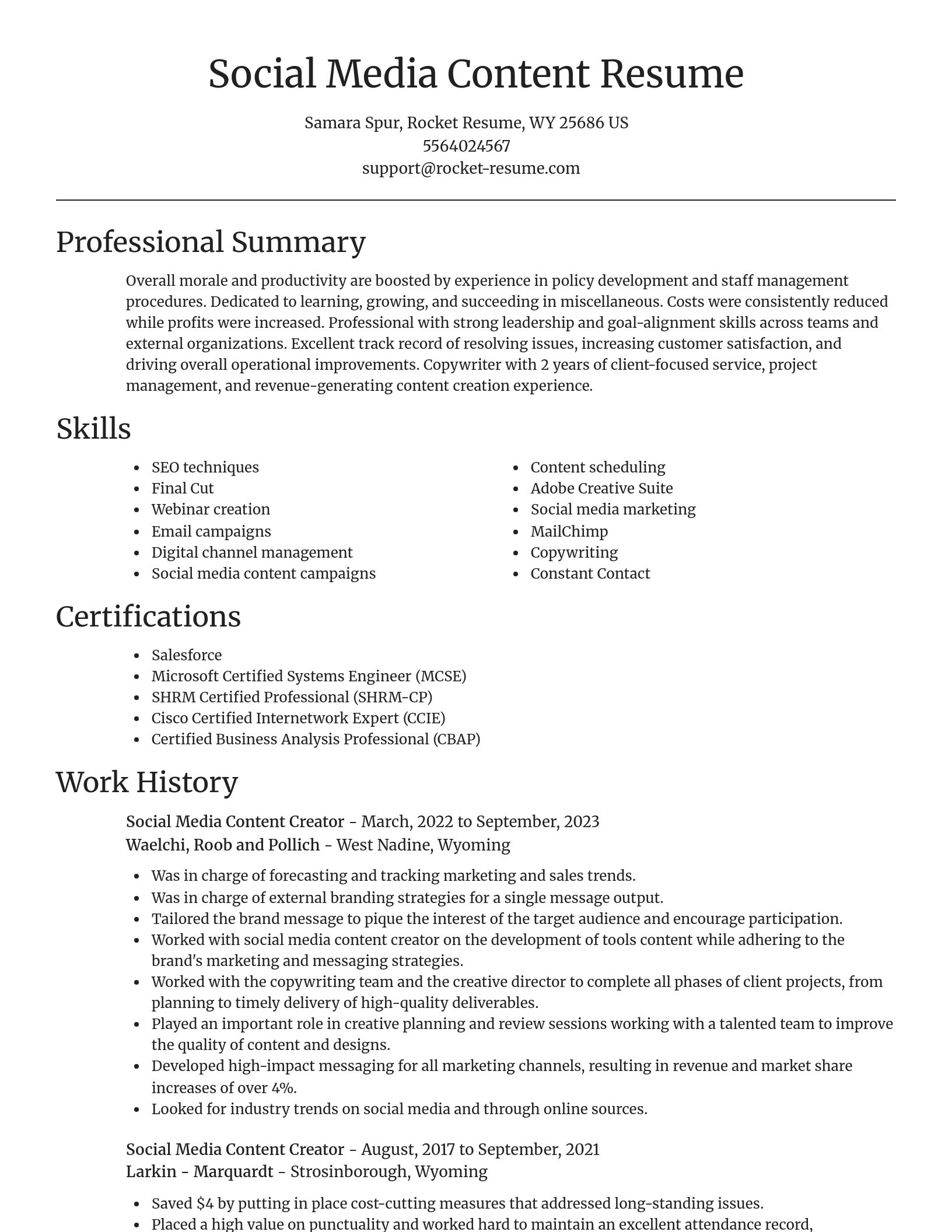 Focal Point resume template
