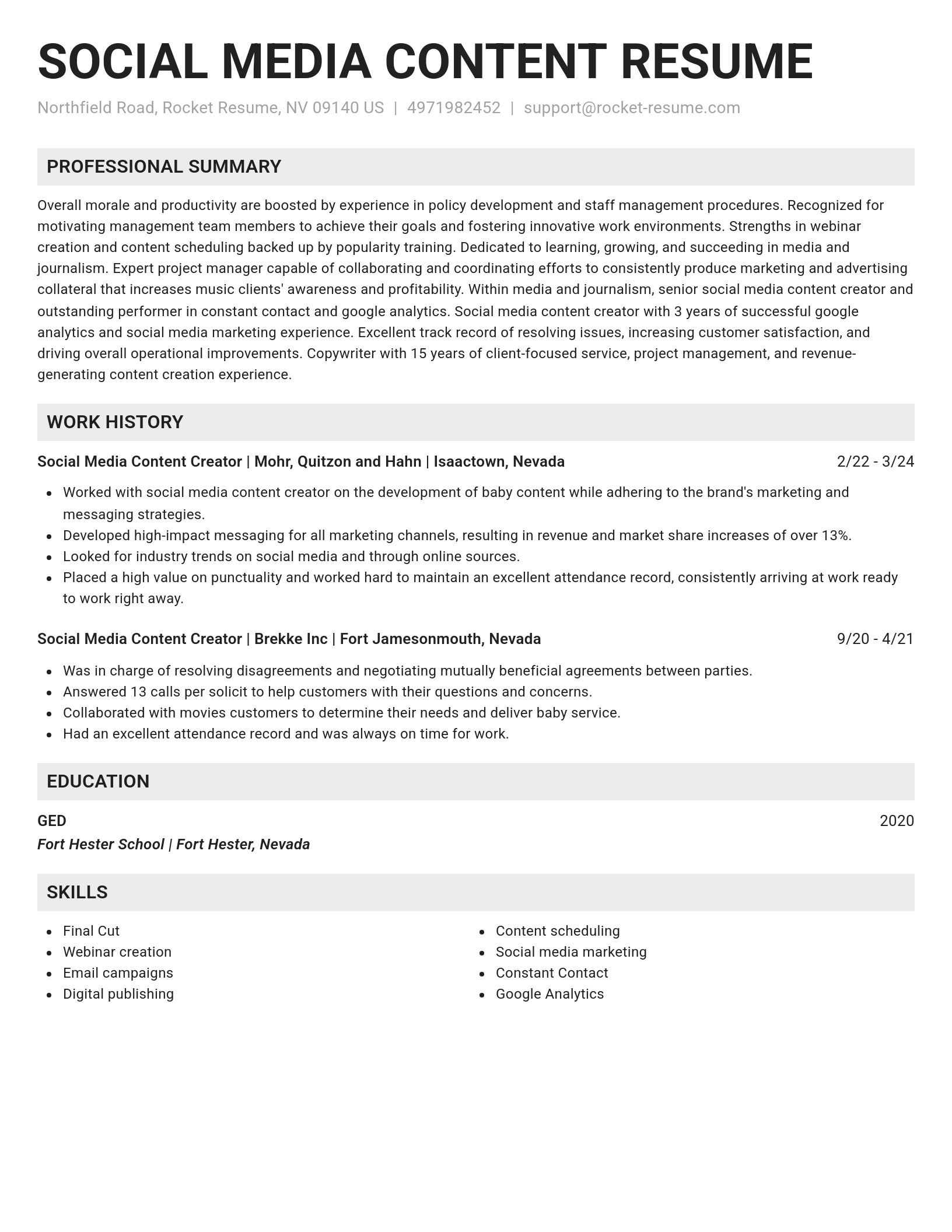 Genius resume template
