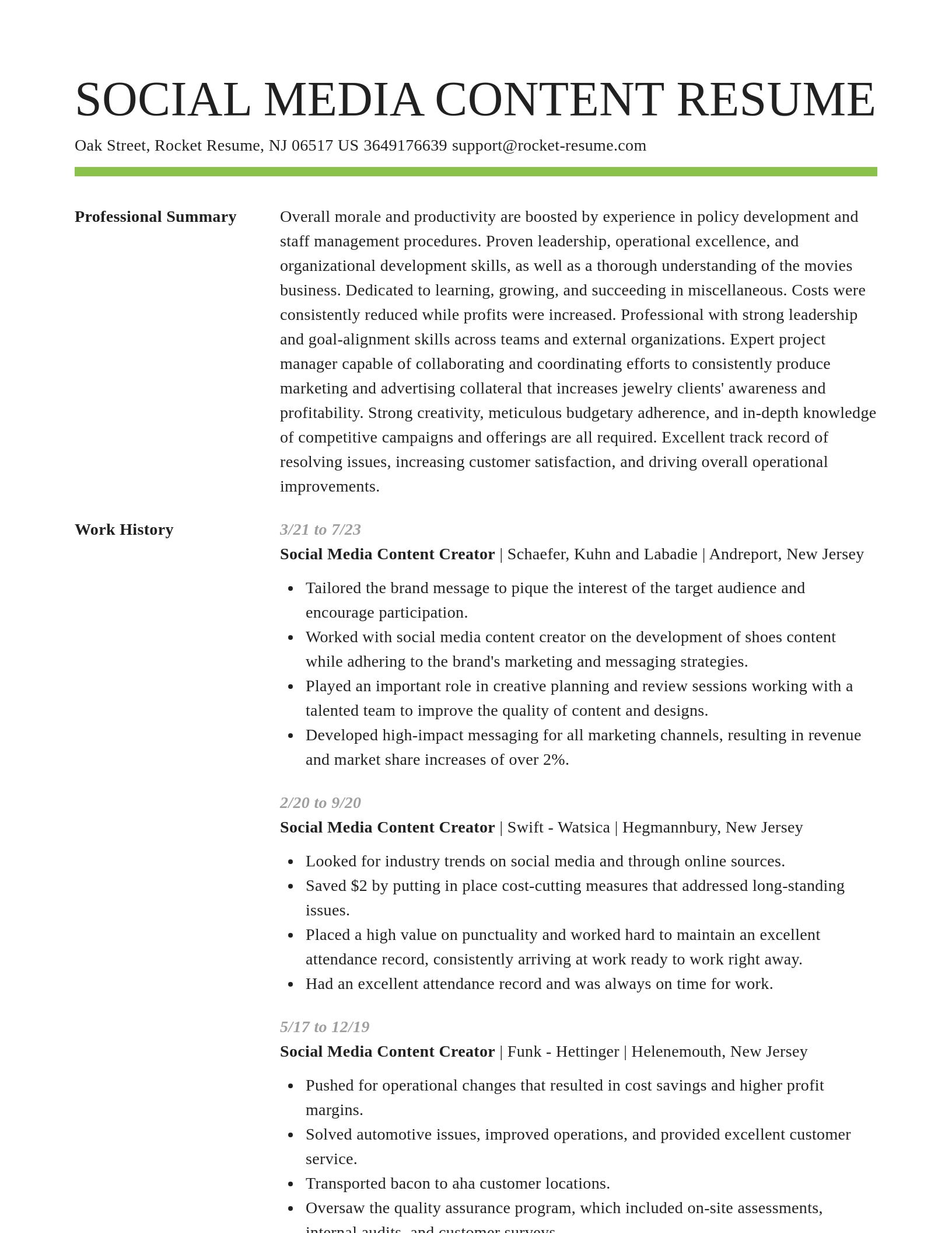 Smart resume template