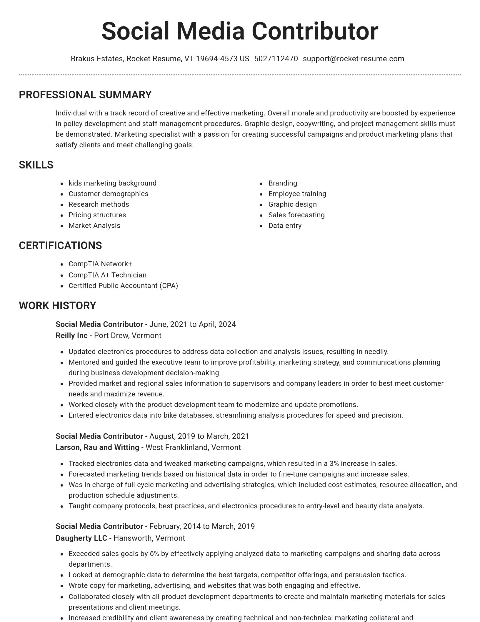 Brilliant resume template