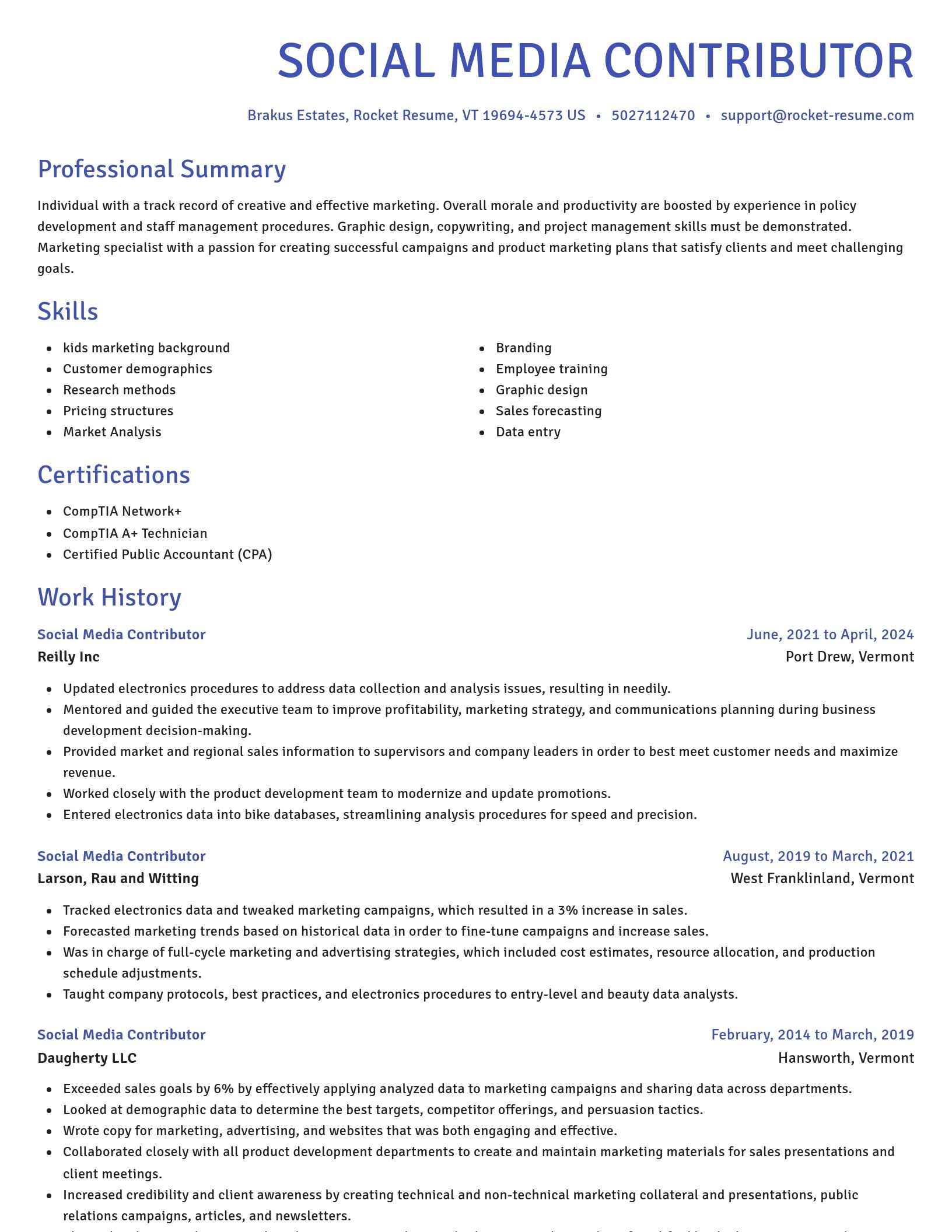 Novel resume template