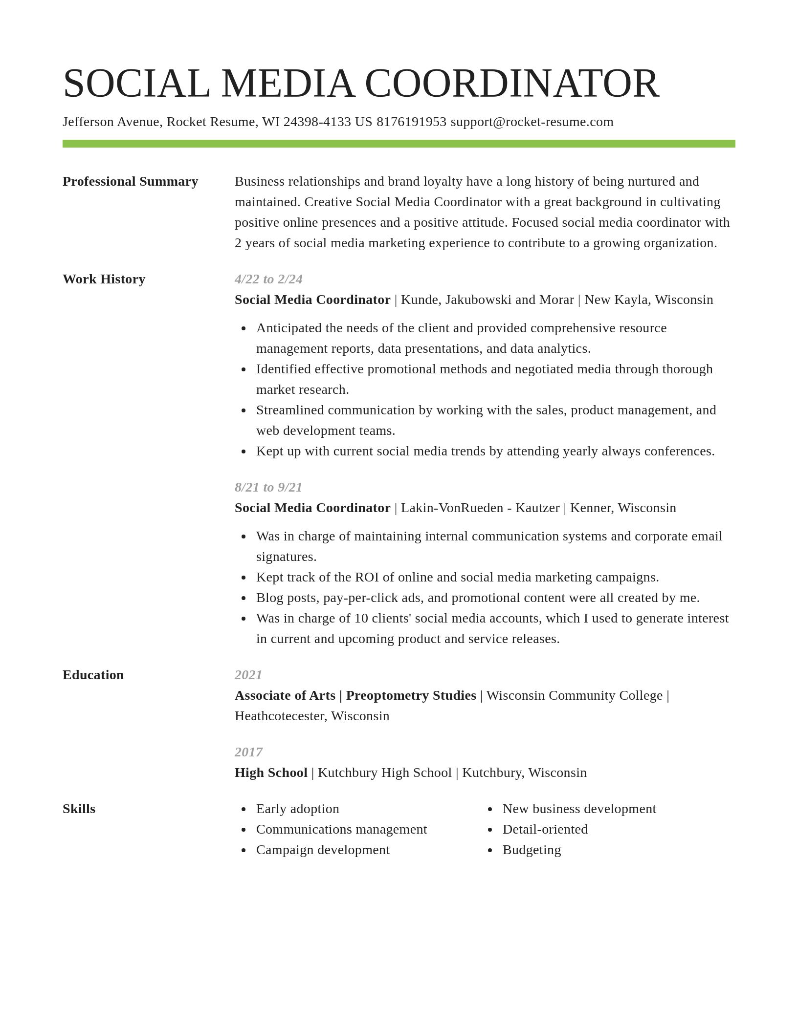 Smart resume template