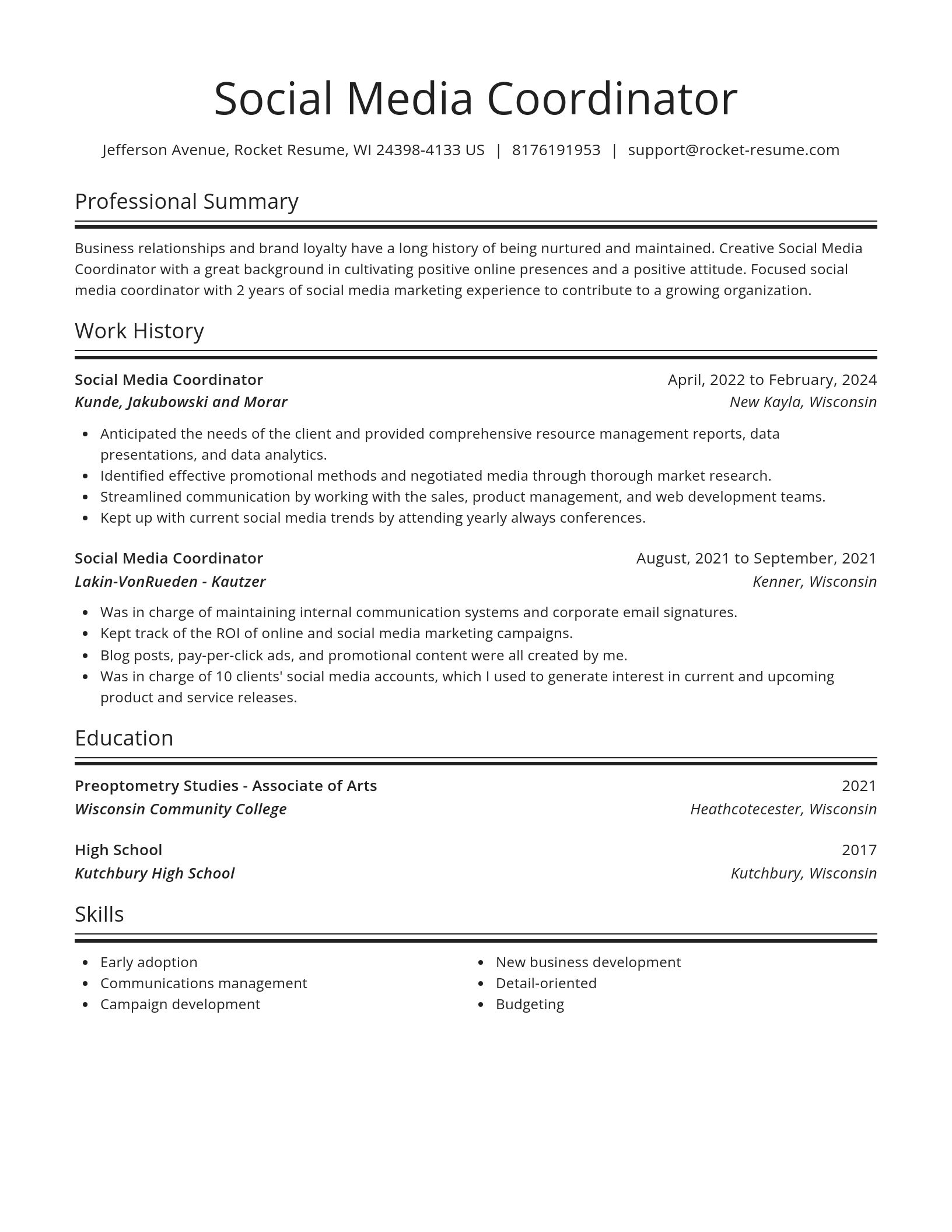 Spotlight resume template