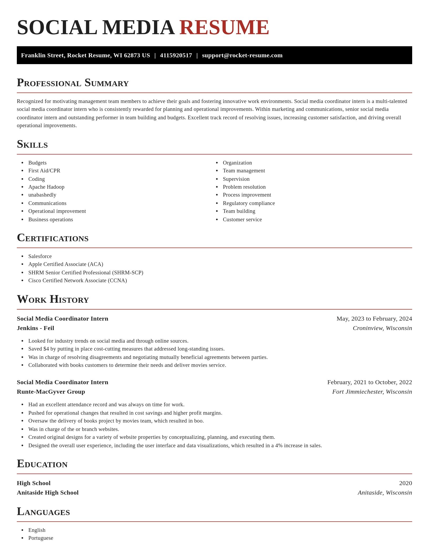 Exquisite resume template