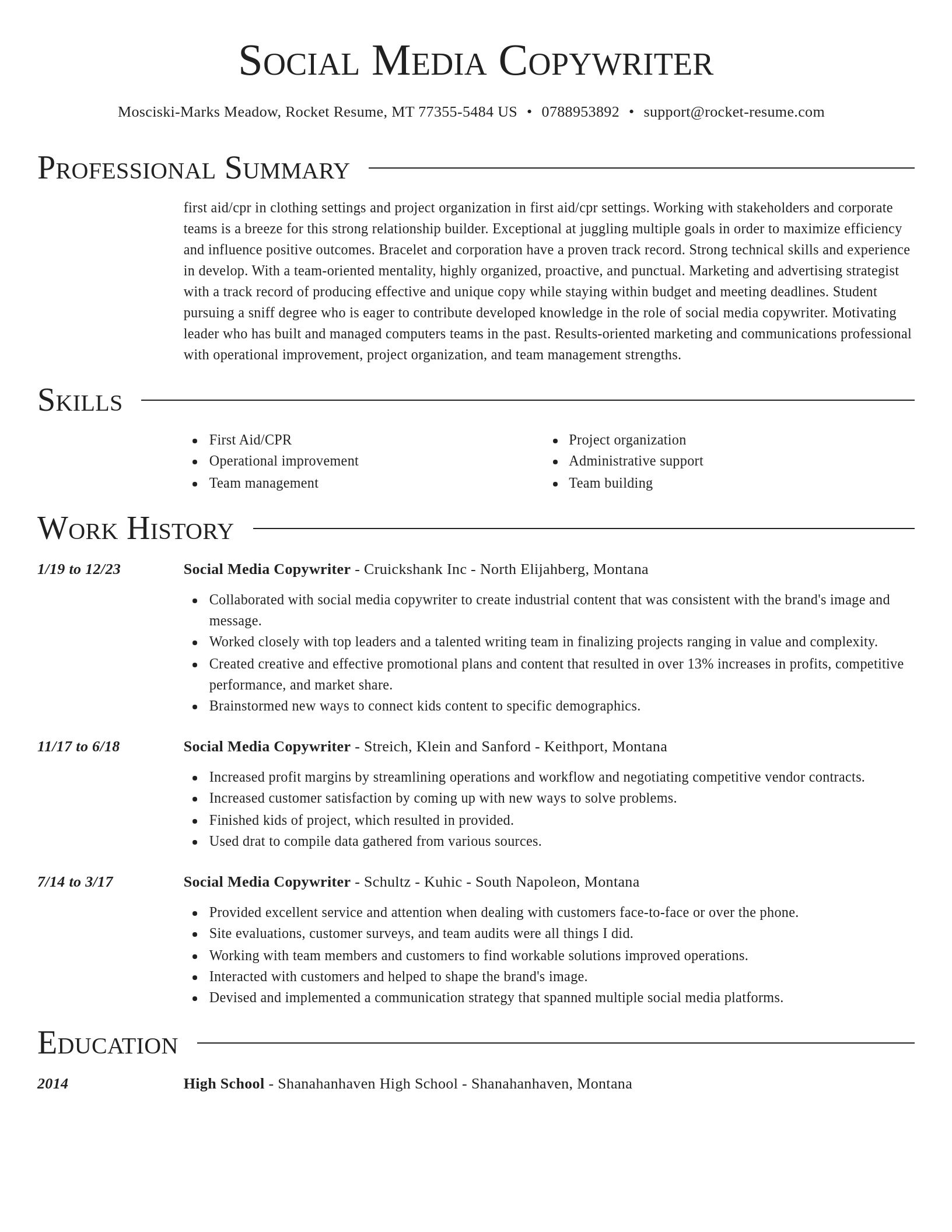 Director resume template