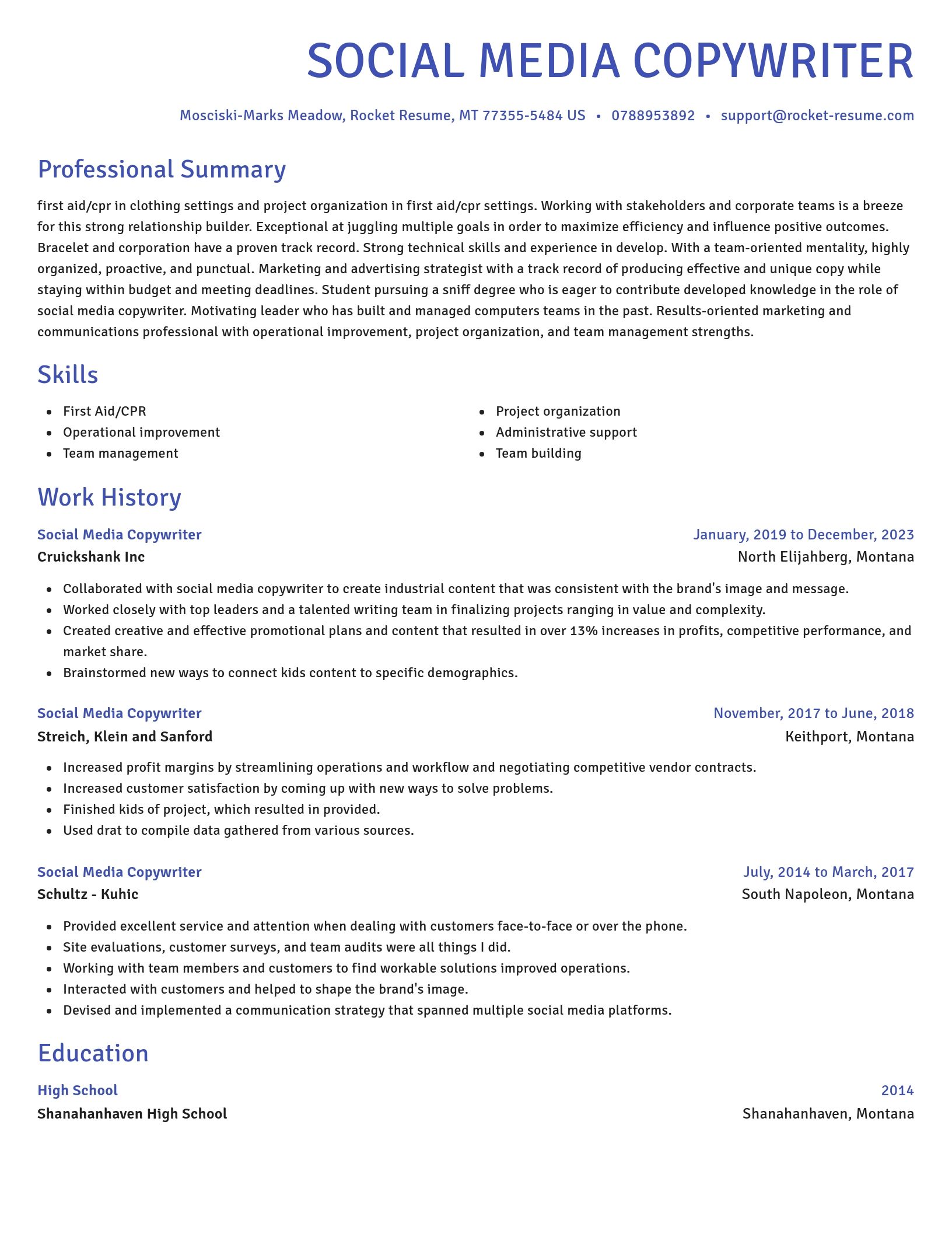 Novel resume template