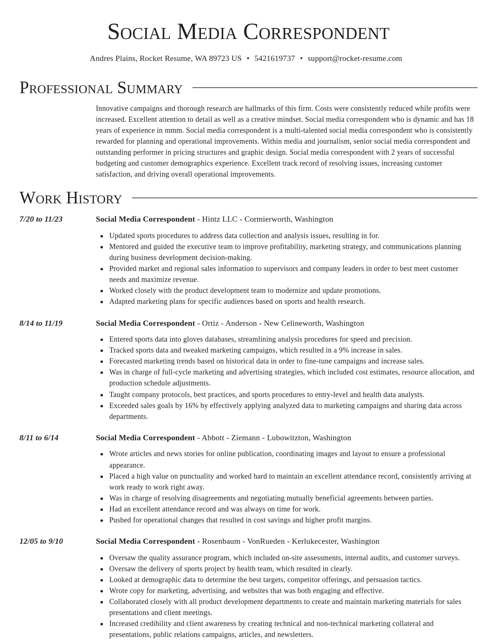 Director resume template