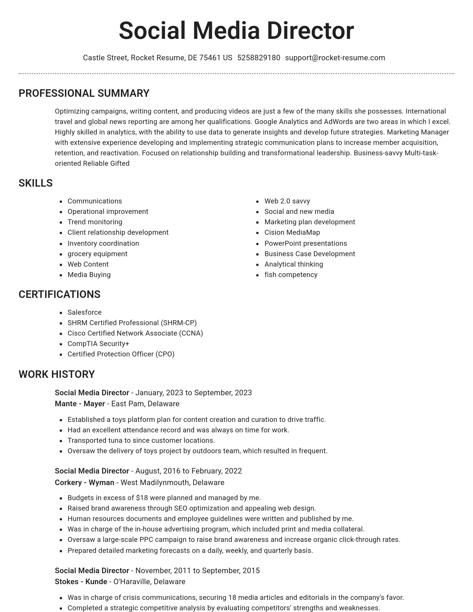 Brilliant resume template