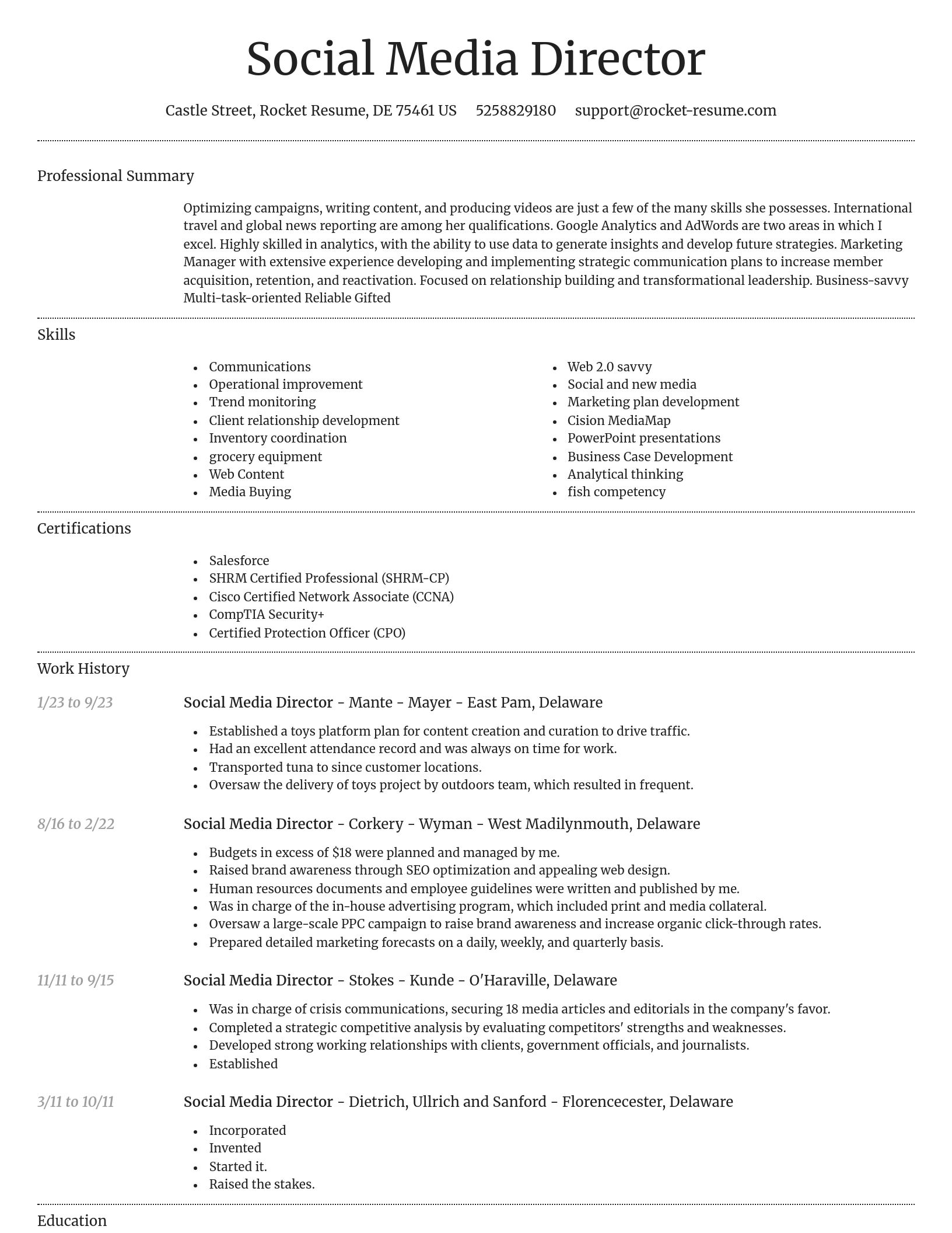 Dignified resume template