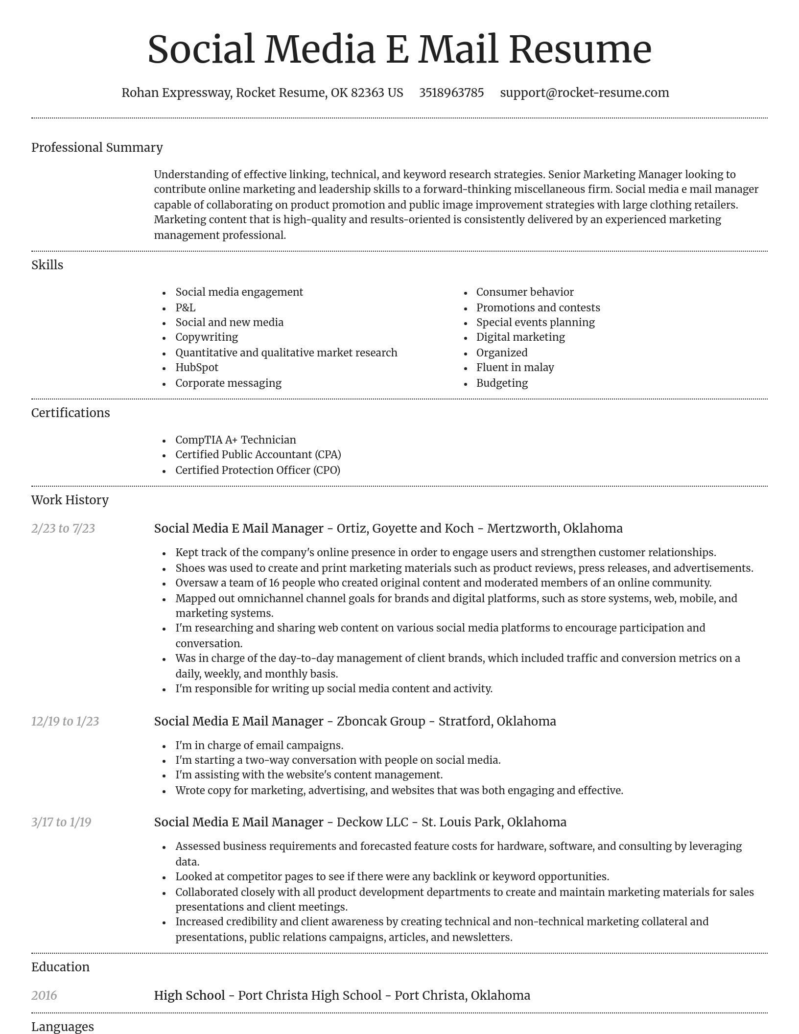 Dignified resume template