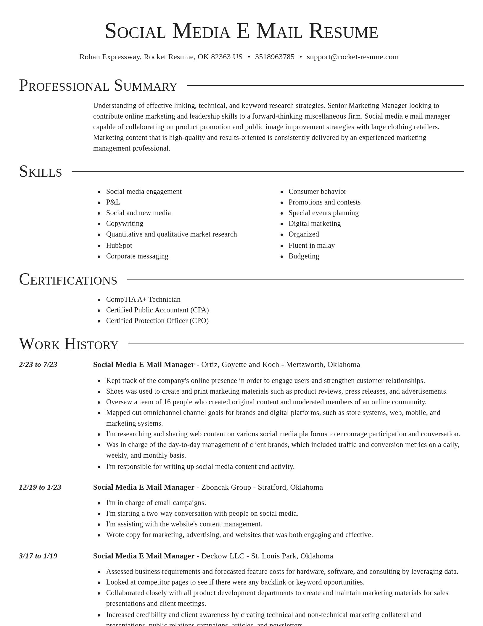 Director resume template